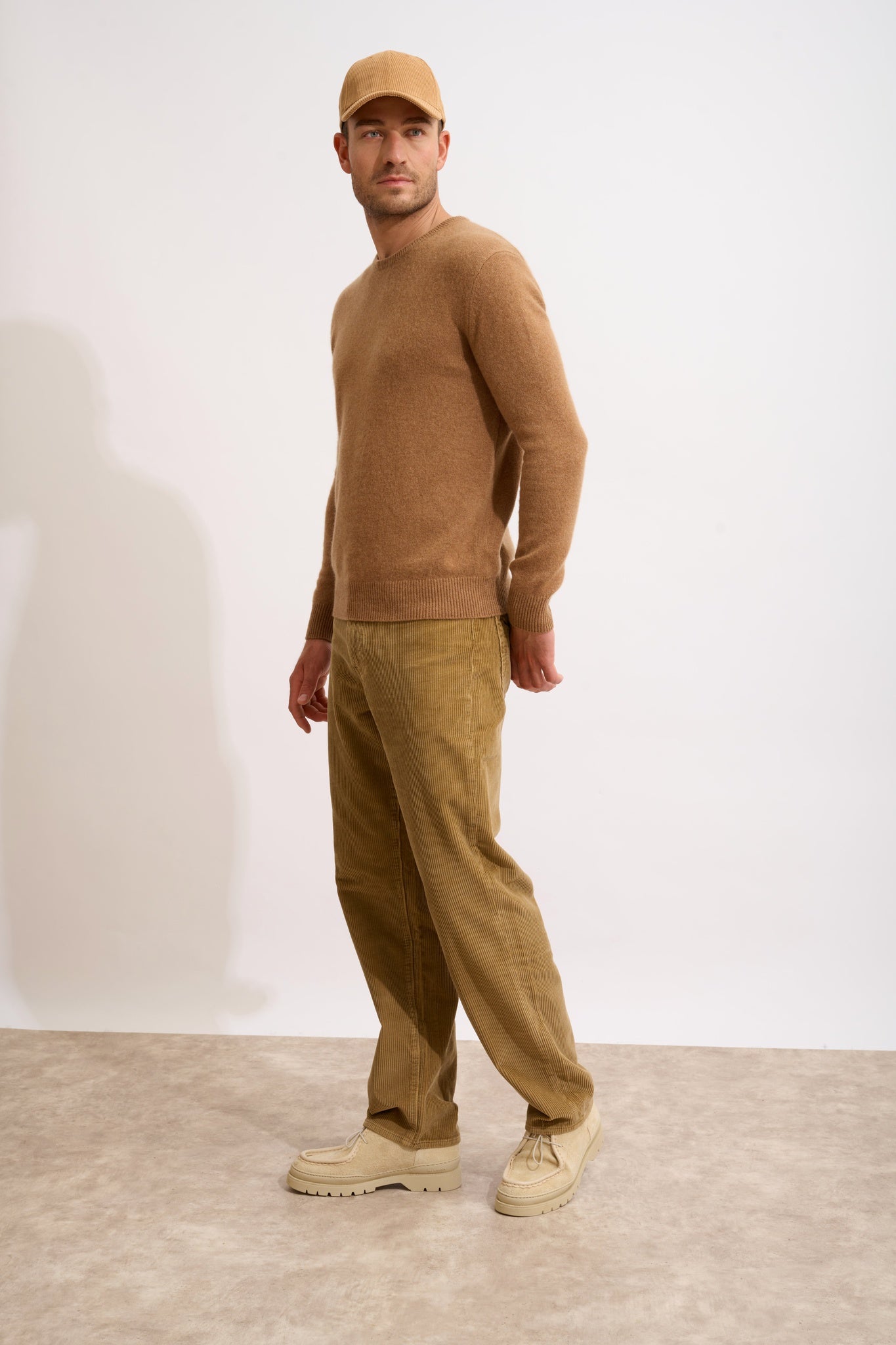 GABIN pull col rond noisette