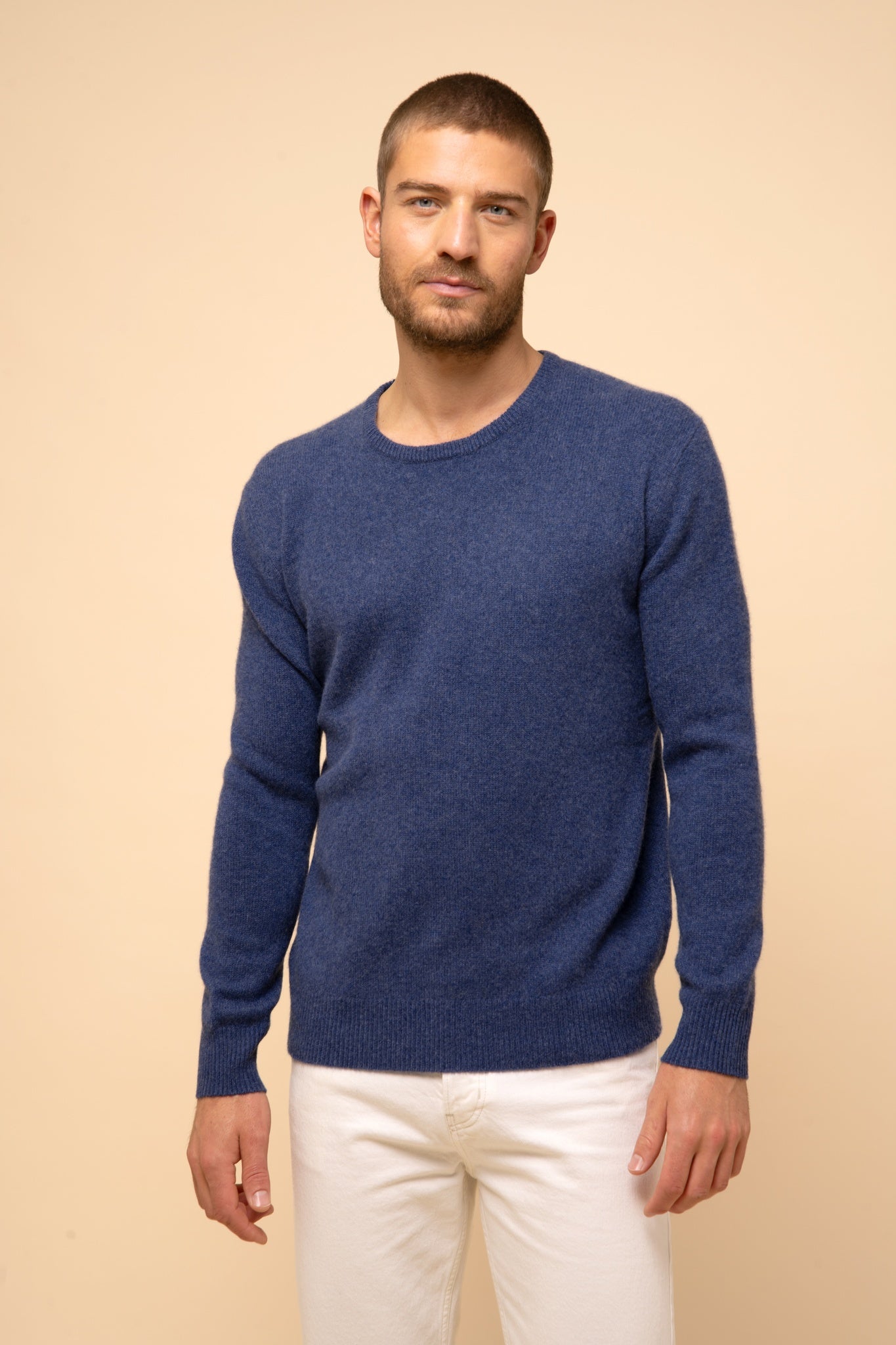 GABIN pull col rond ocean chiné