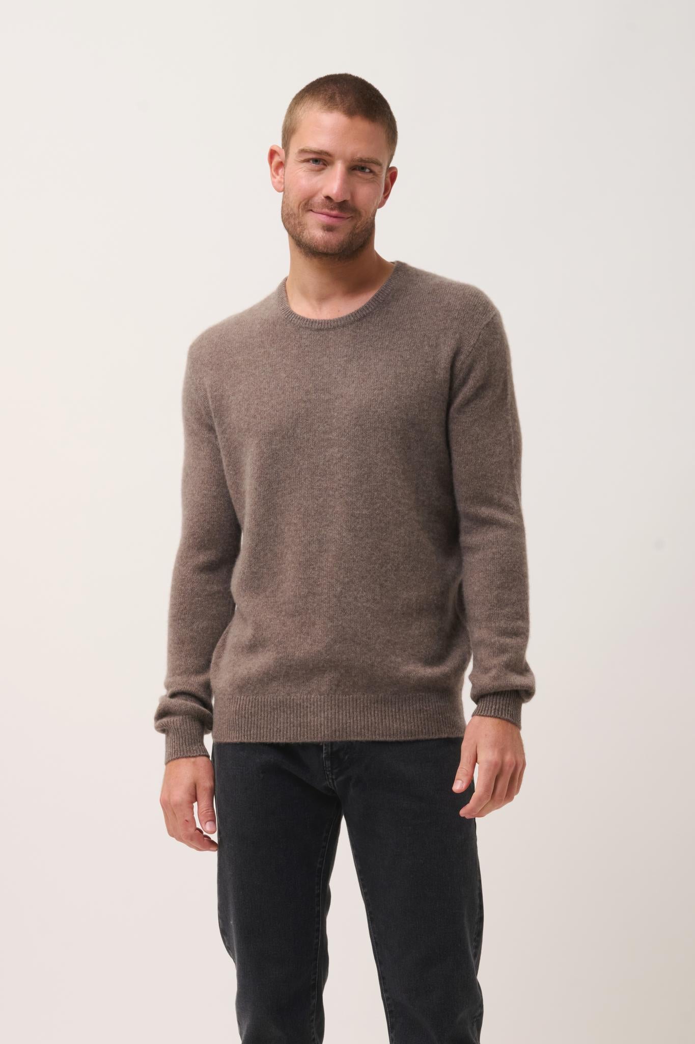 GABIN taupe mottled round-neck sweater
