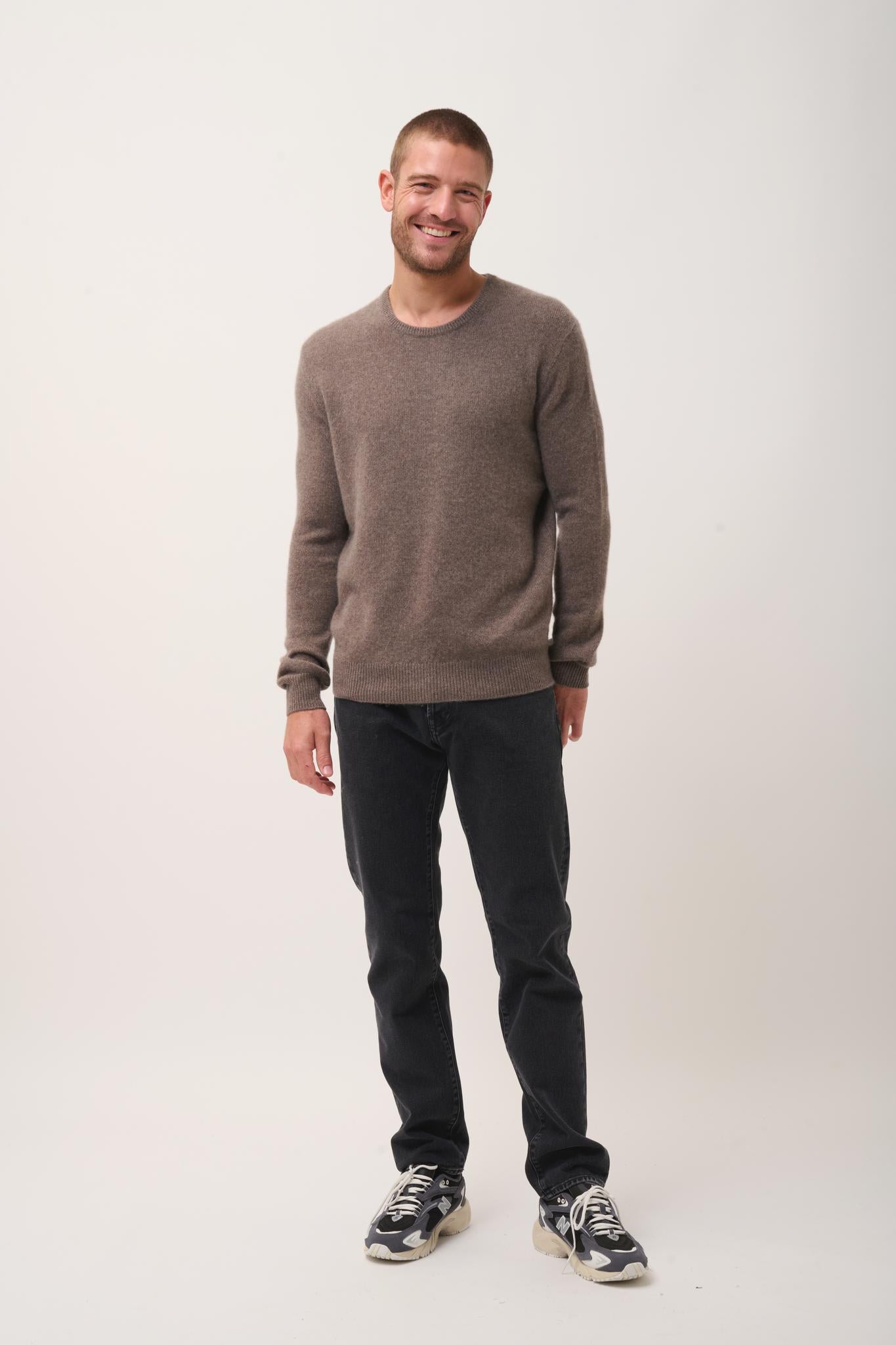GABIN taupe mottled round-neck sweater