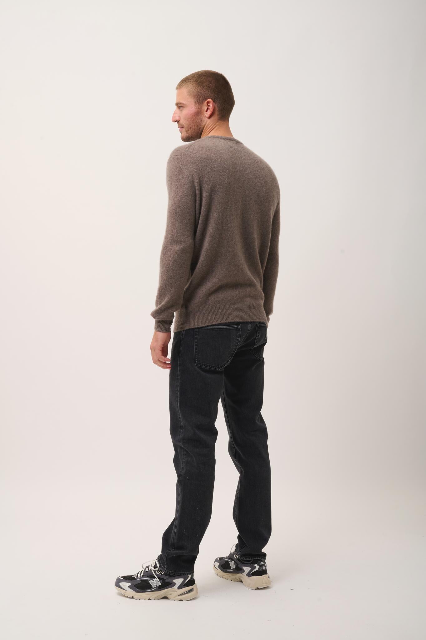 GABIN taupe mottled round-neck sweater