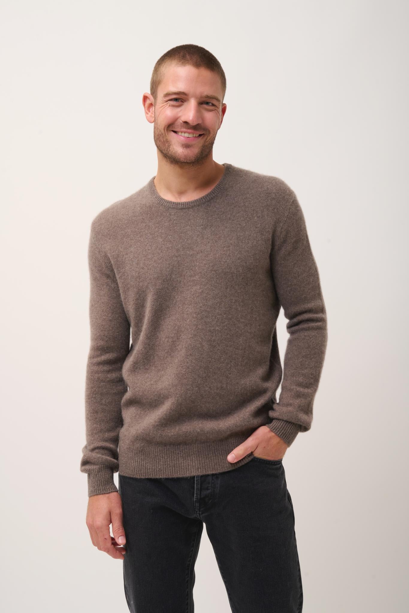 GABIN taupe mottled round-neck sweater