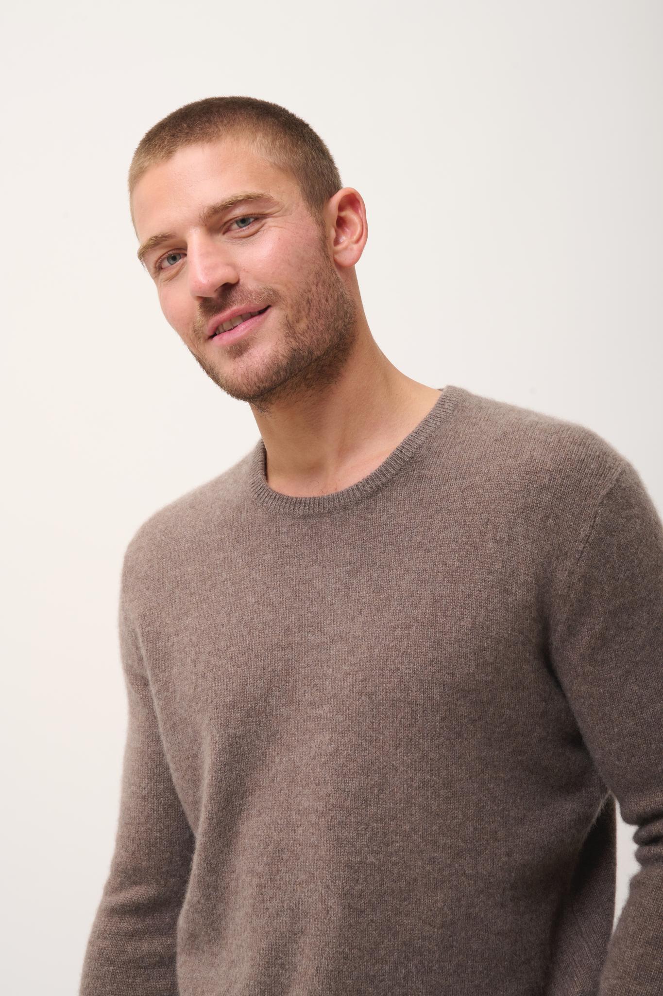 GABIN taupe mottled round-neck sweater
