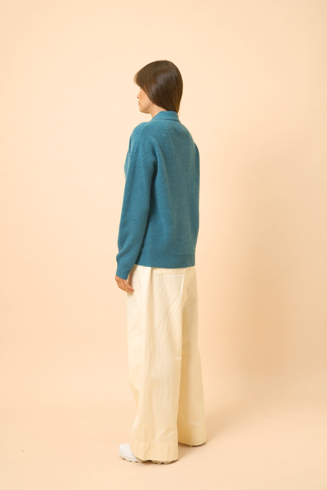 GARCIA polo col v canard chiné