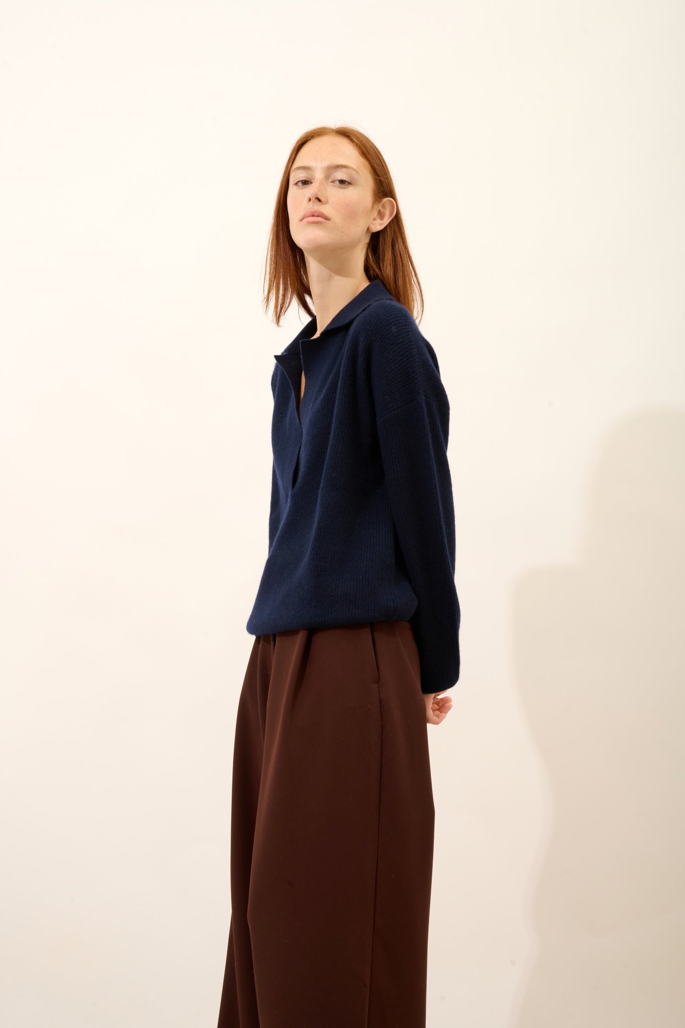 GARCIA polo v-neck navy