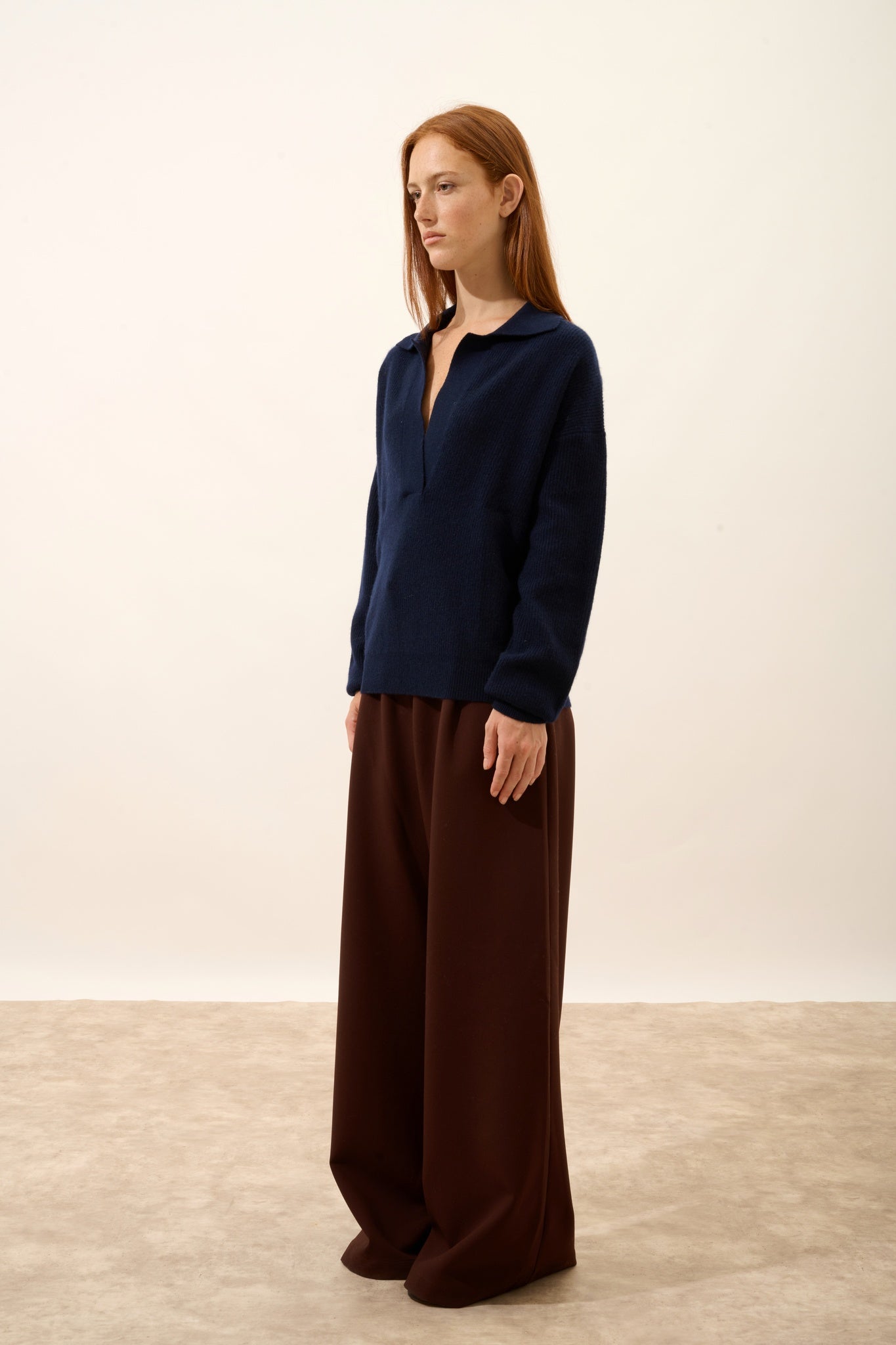 GARCIA polo v-neck navy