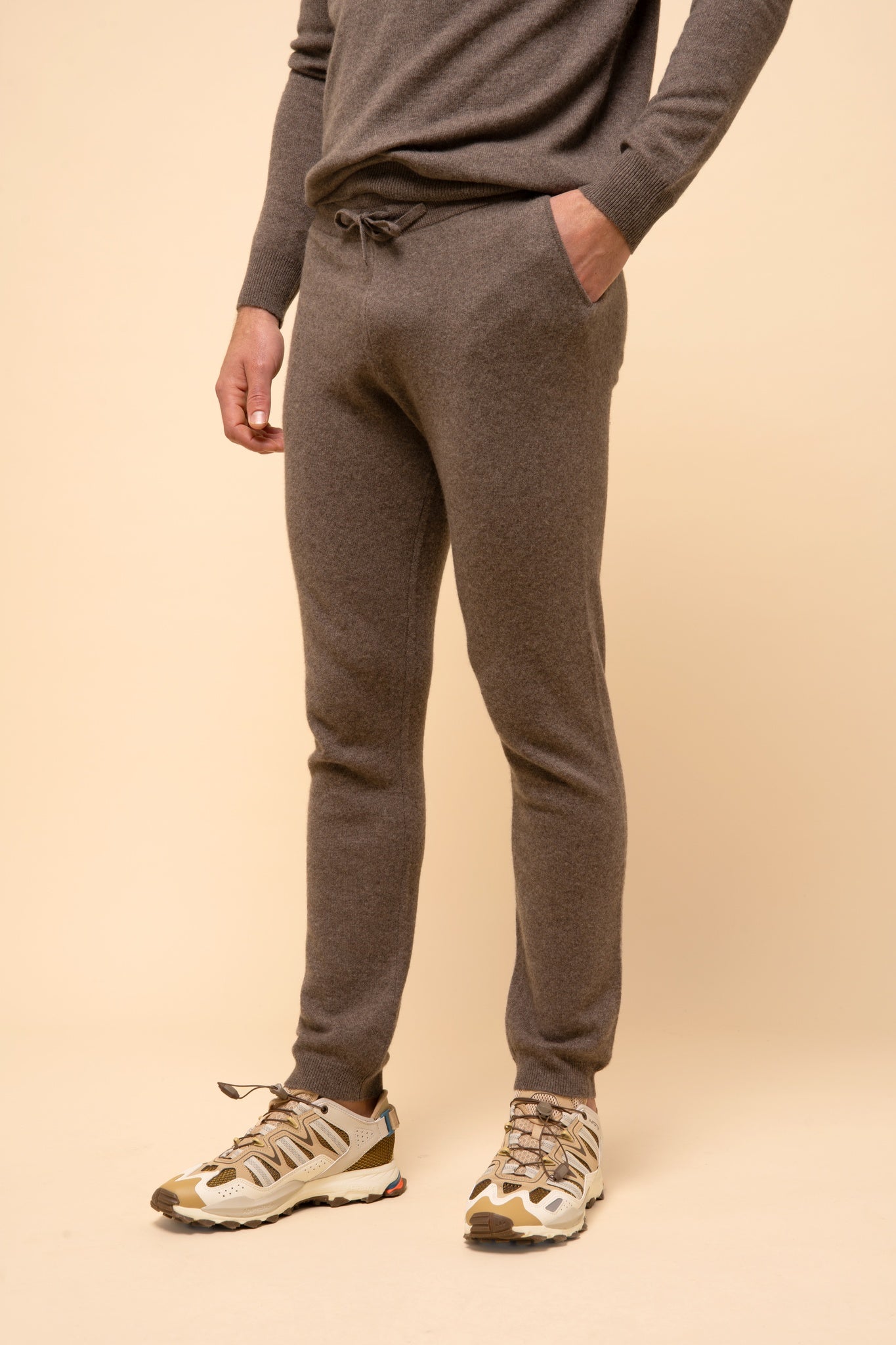 GARETH jogging pants in heathered taupe