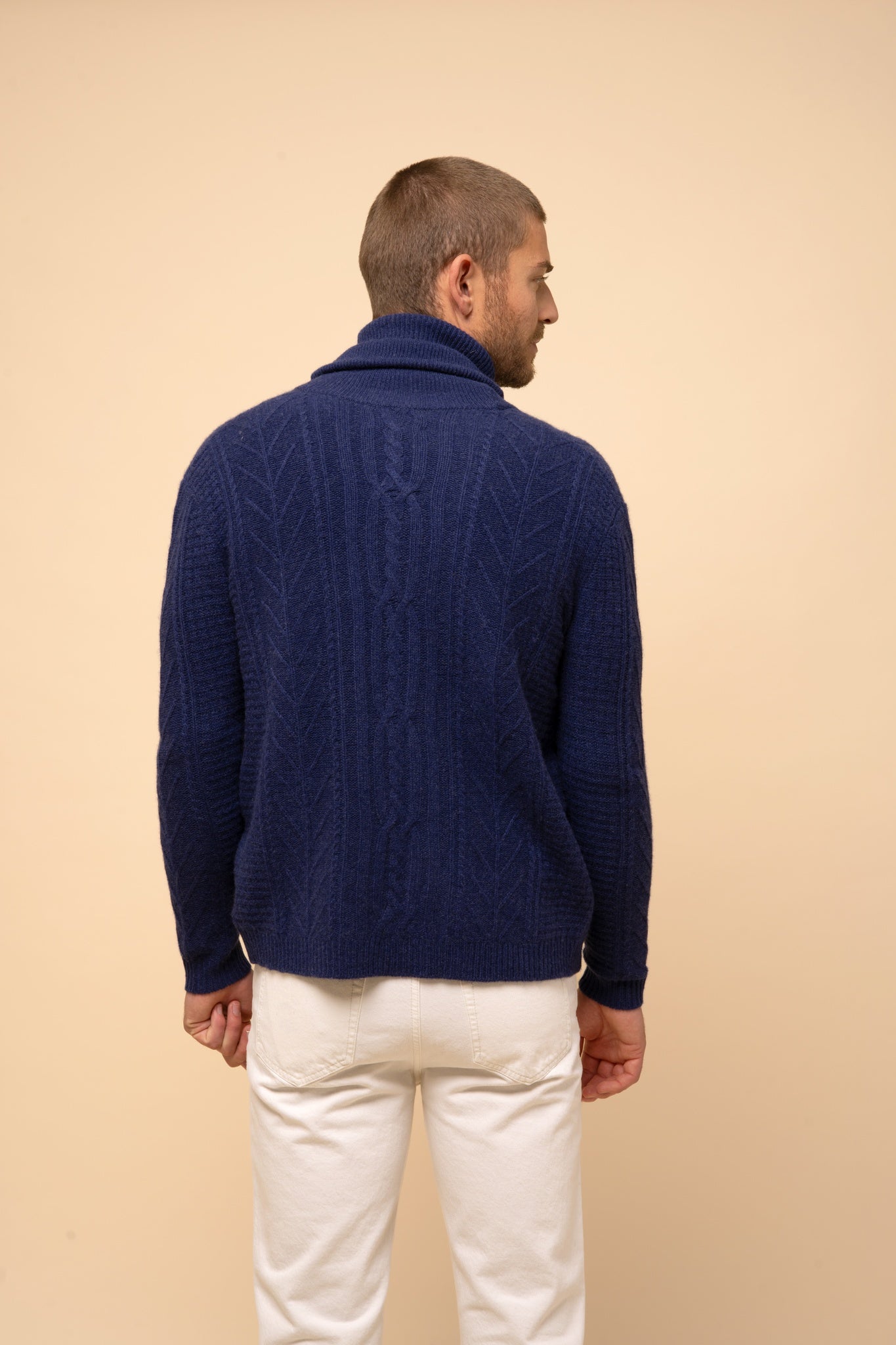 GARMA veste col châle bleu nuit