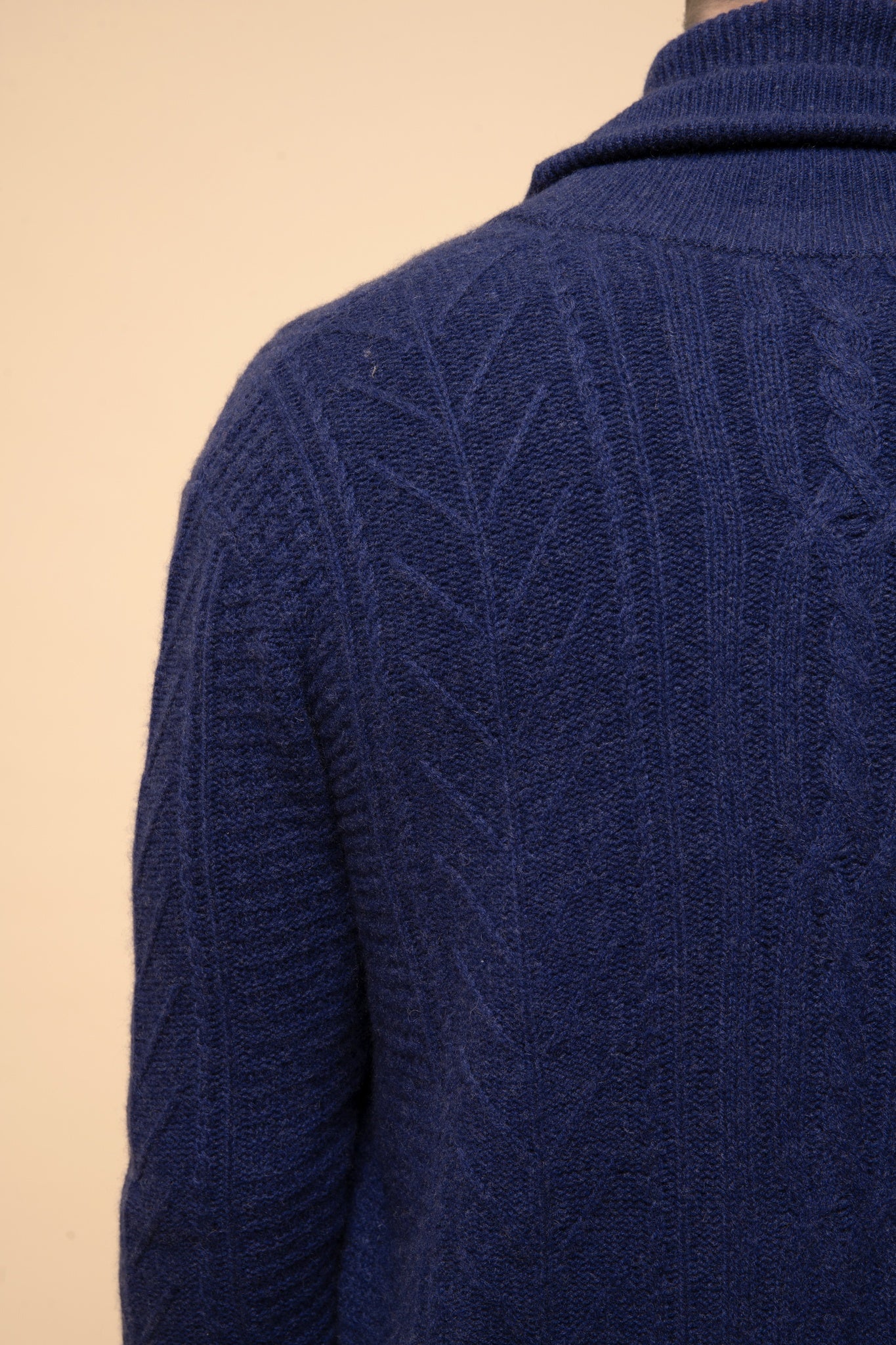 GARMA veste col châle bleu nuit