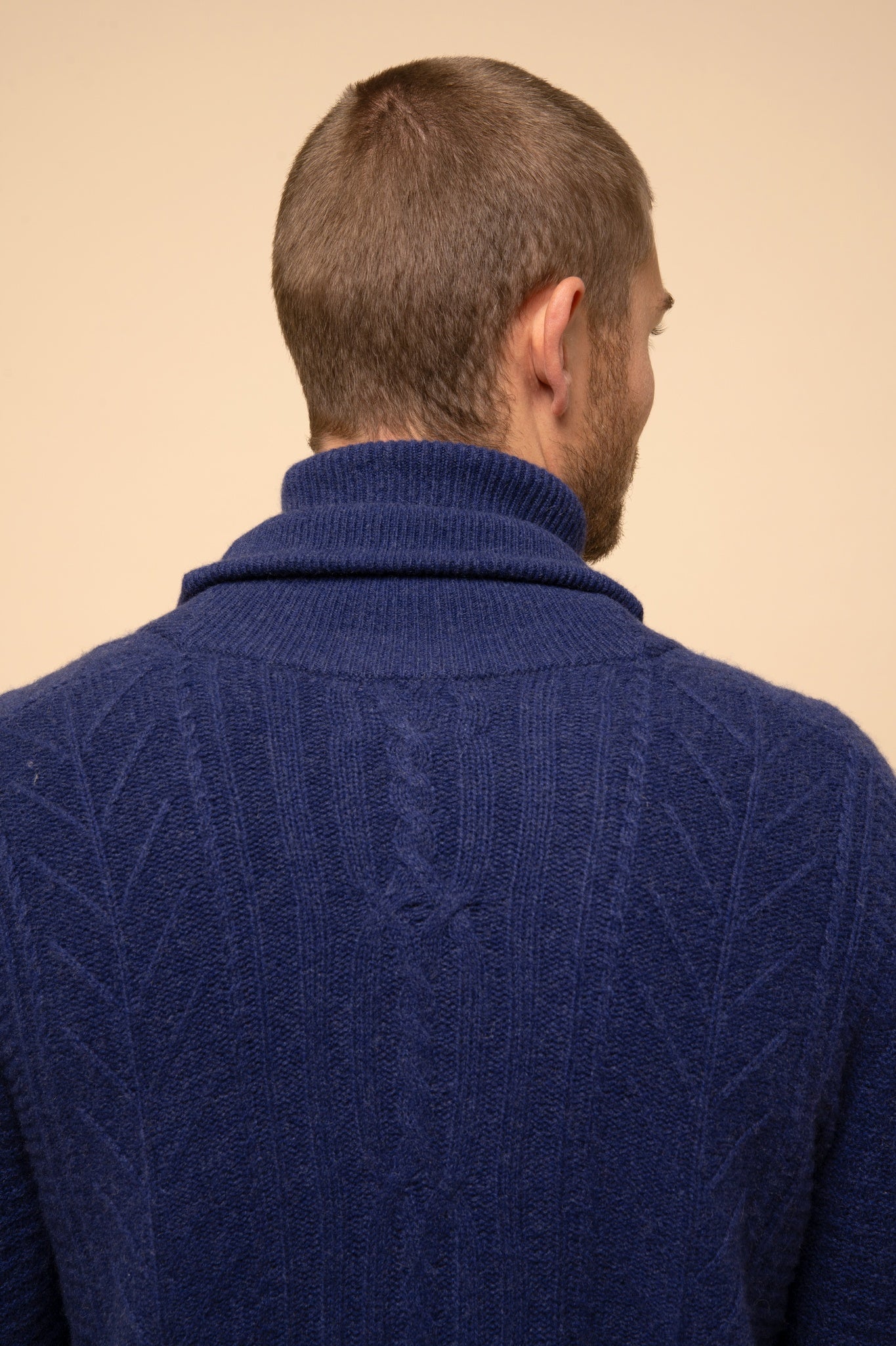 GARMA veste col châle bleu nuit