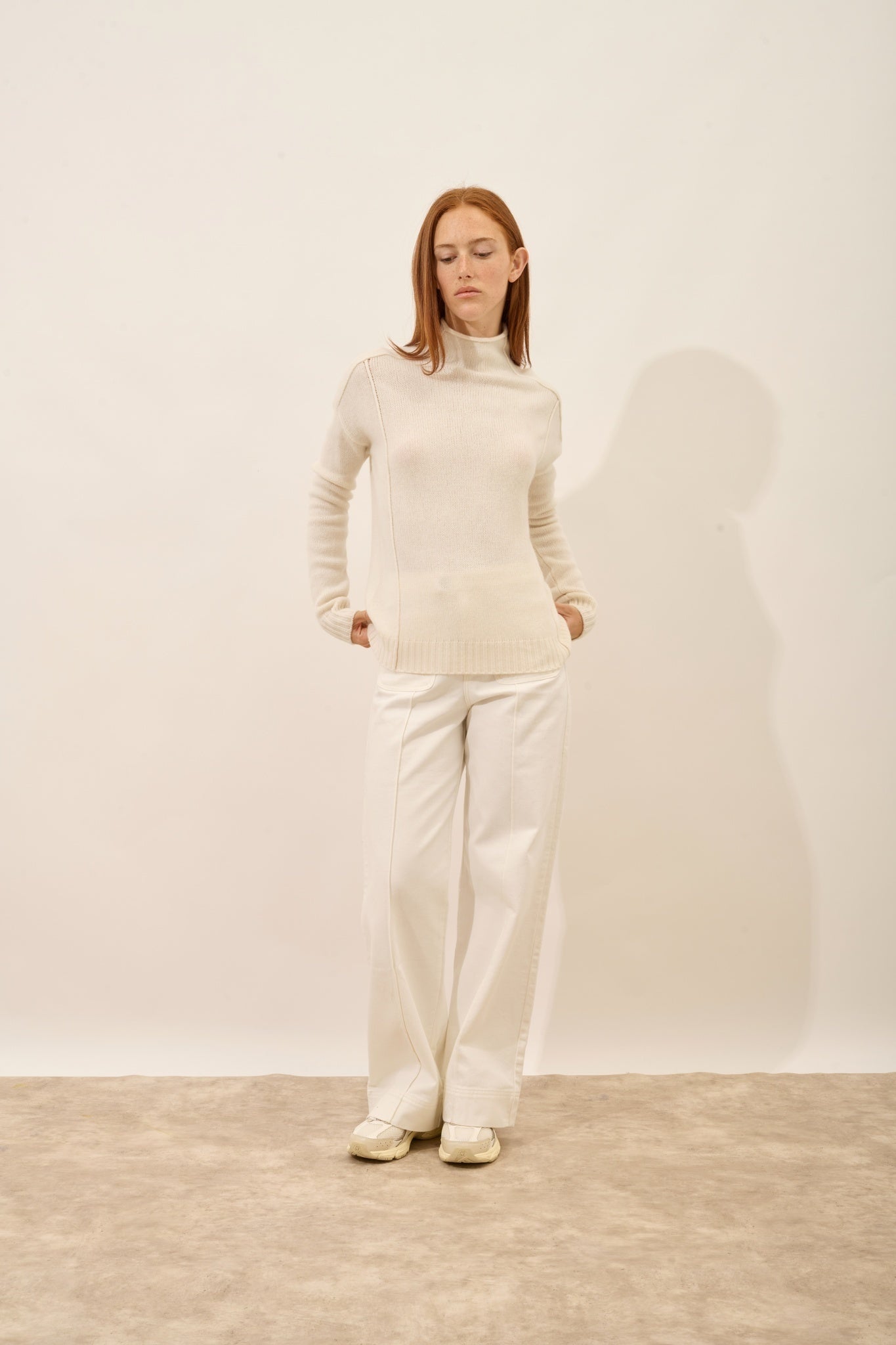 GLACIELA ivory 4-ply turtleneck sweater