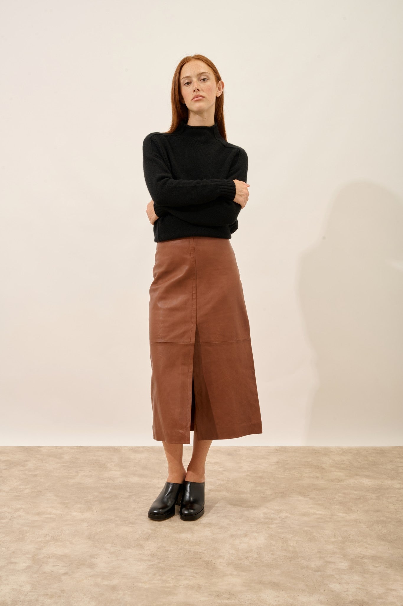 glaciela pull col montant 4 fils noir 100% cachemire