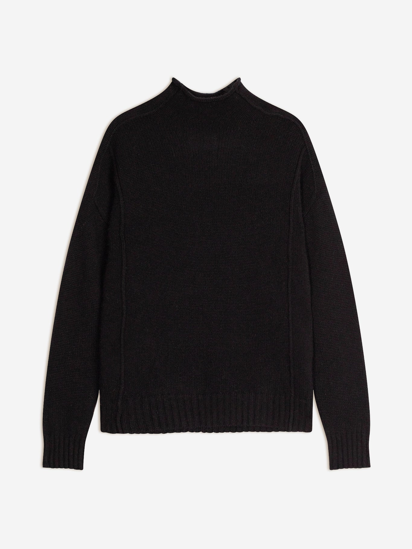 GLACIELA black 4-ply high-neck sweater