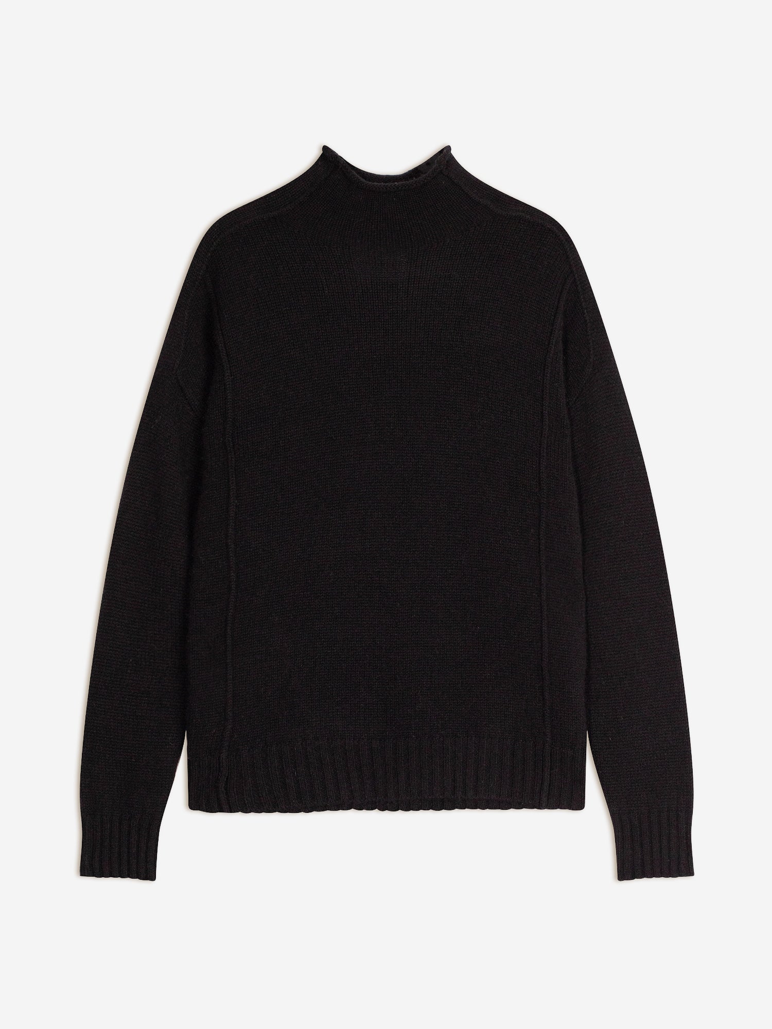 GLACIELA black 4-ply high-neck sweater