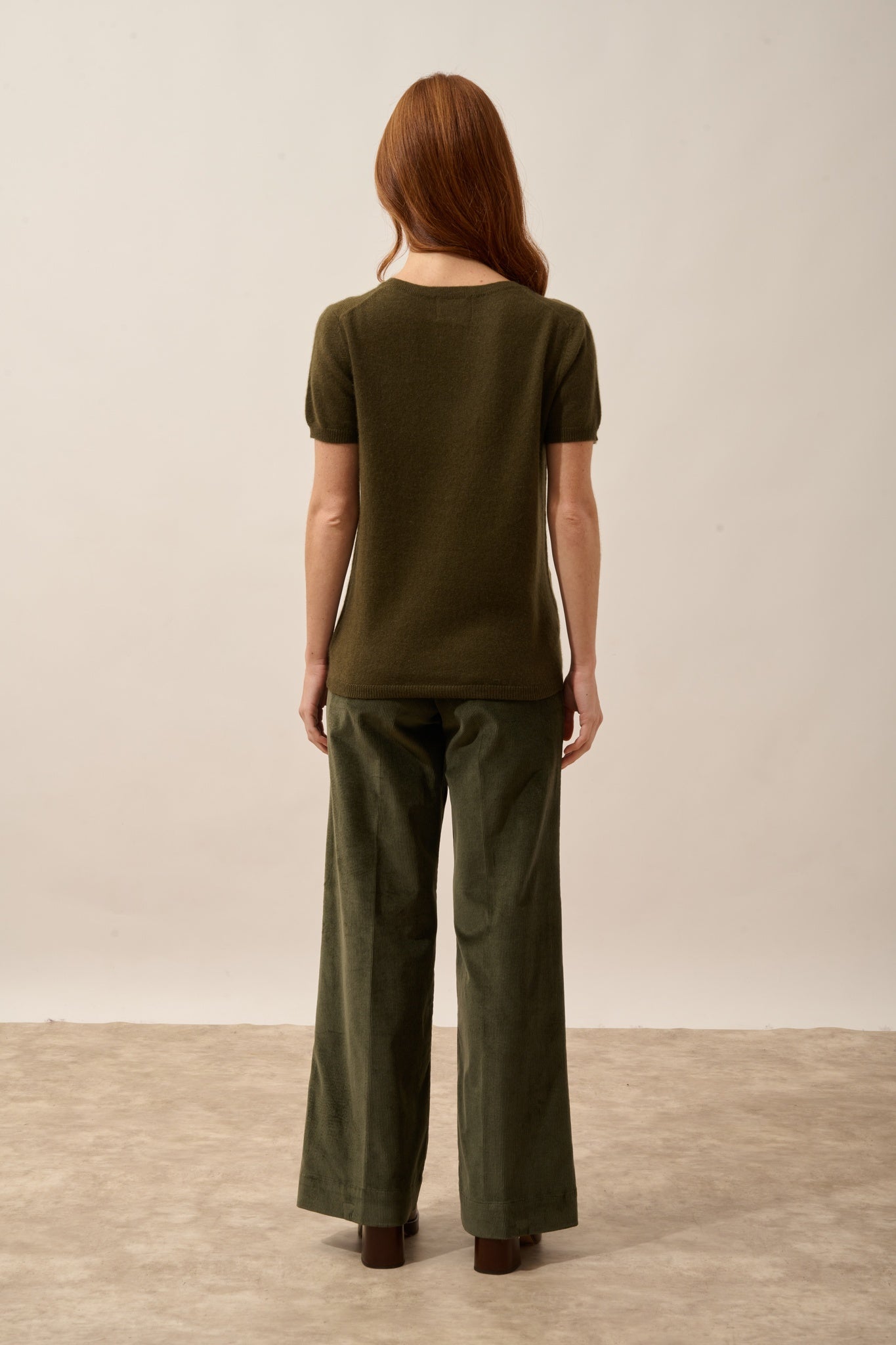 GLAMIS t-shirt col v chatain