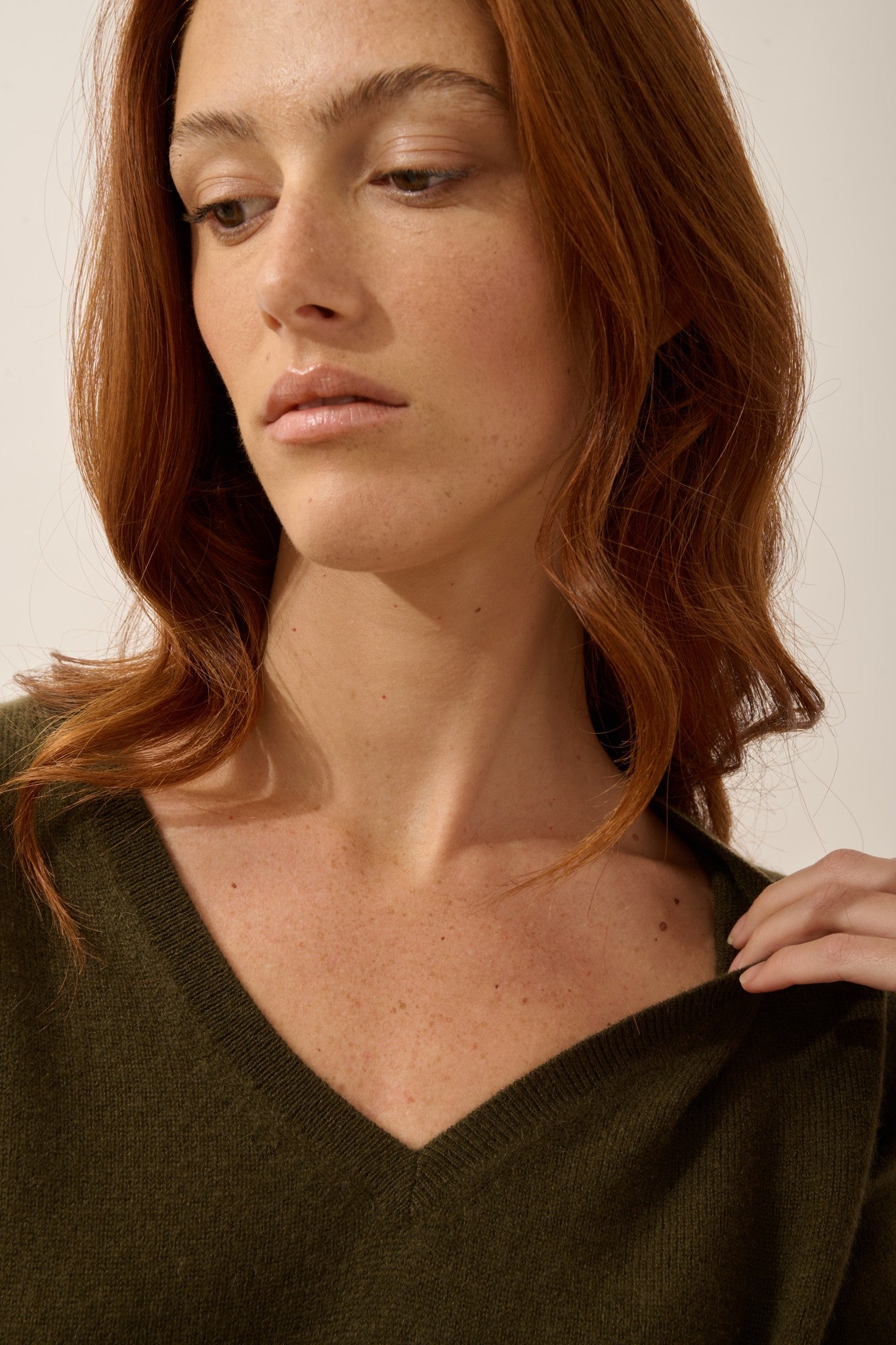 glamis t-shirt col v chatain