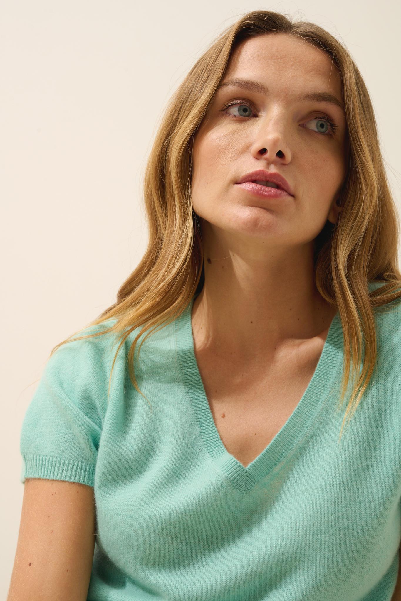 GLAMIS t-shirt col v jade