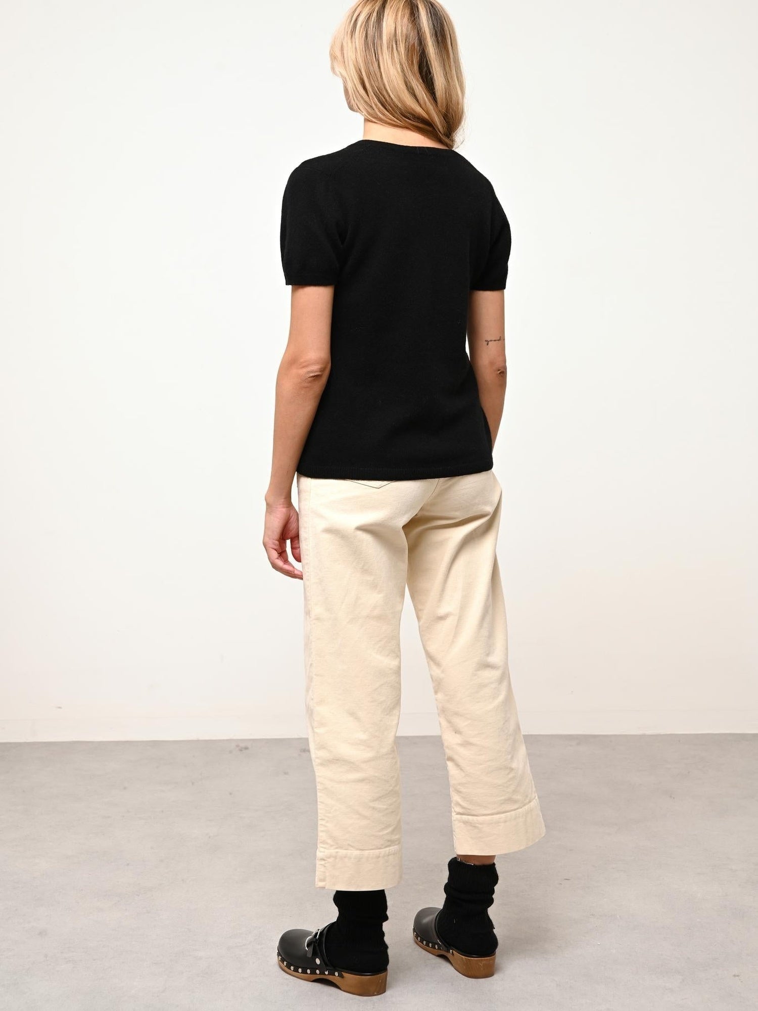 GLAMIS t-shirt col v noir