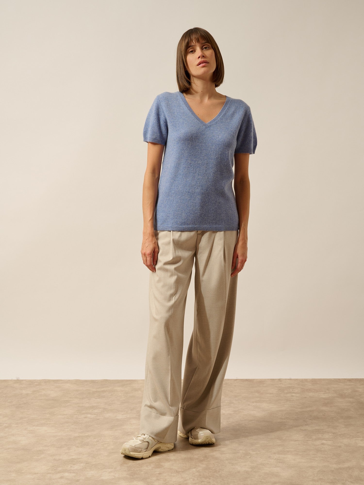 glamis t-shirt col v sky chiné