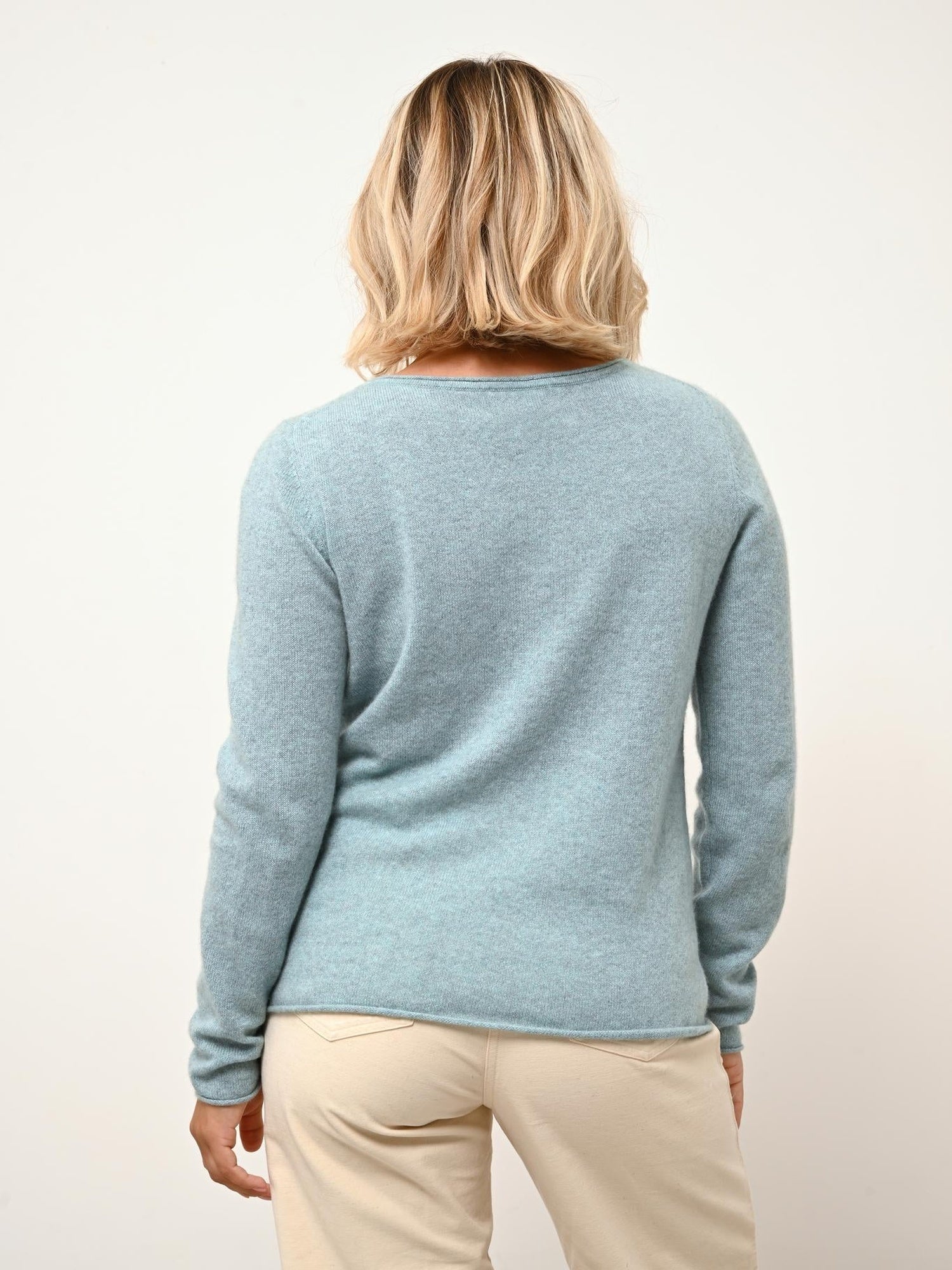 GRACE pull col bateau aqua chiné