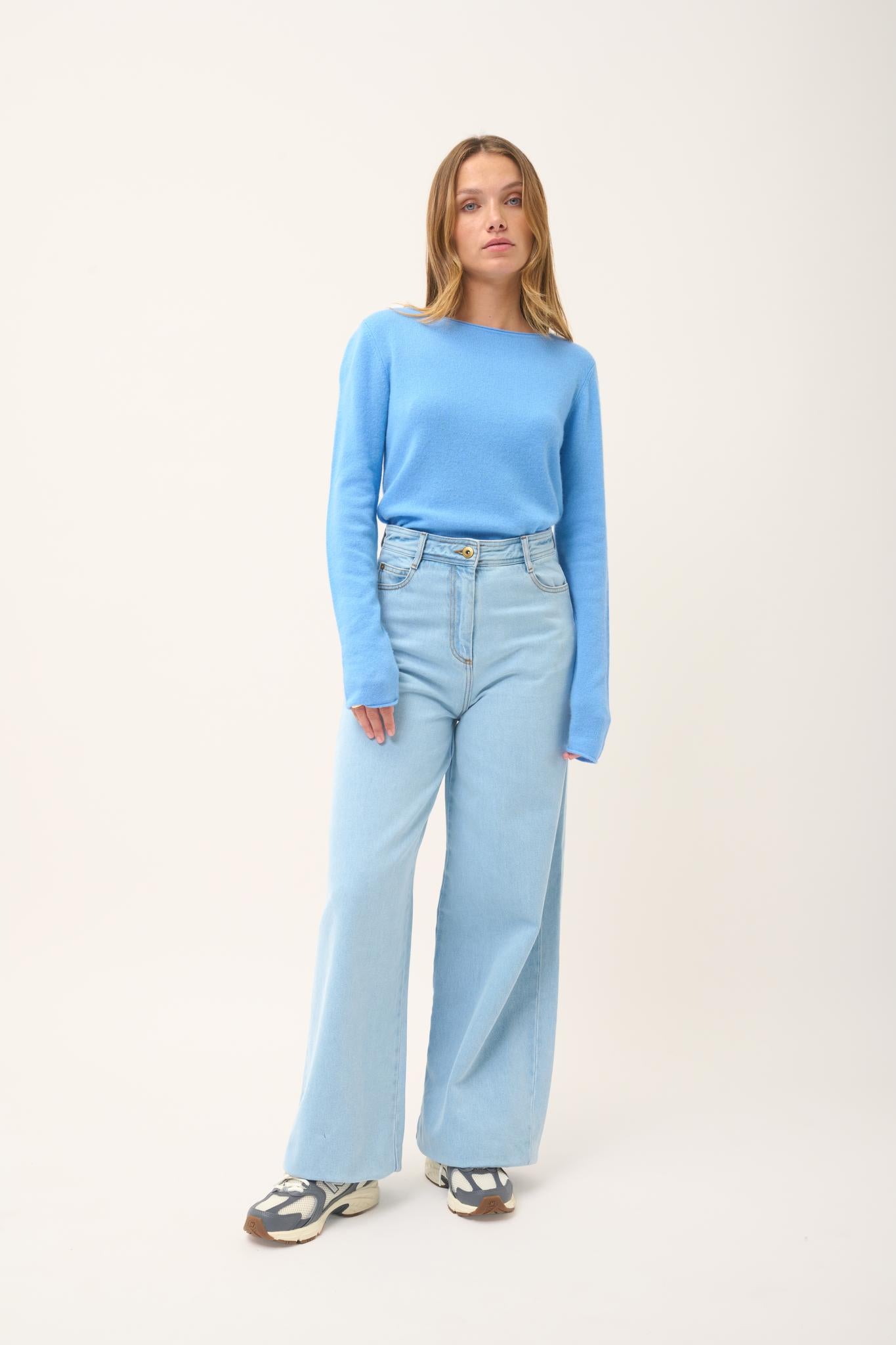 GRACE pull col bateau baby blue