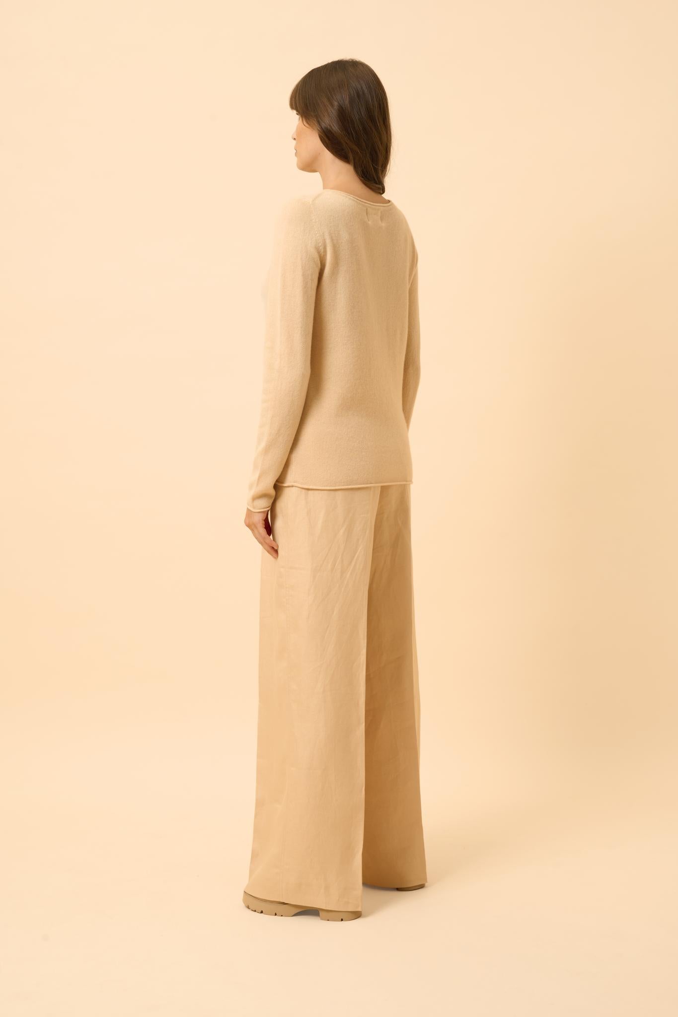 GRACE beige boat-neck sweater