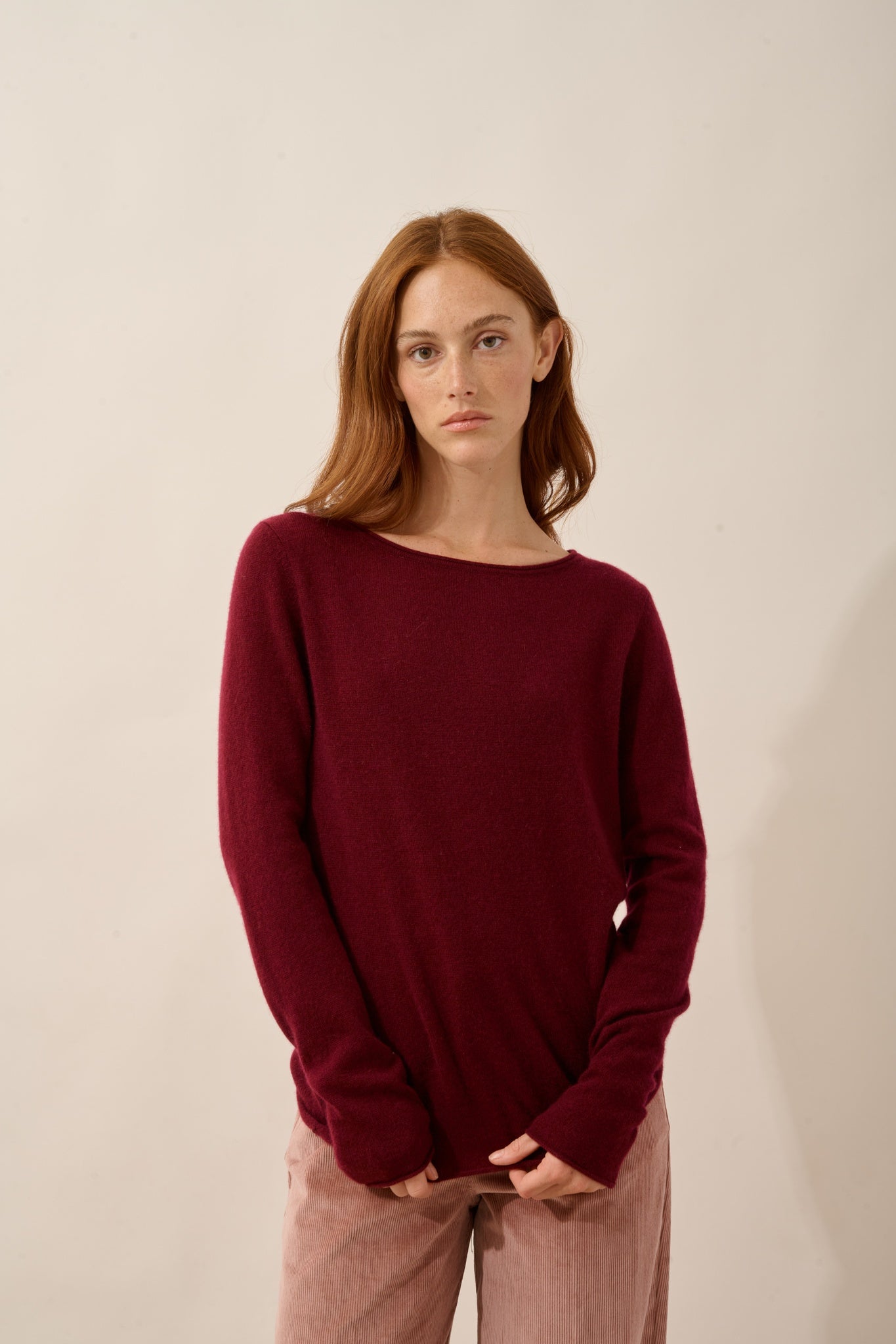 GRACE pull col bateau bordeaux