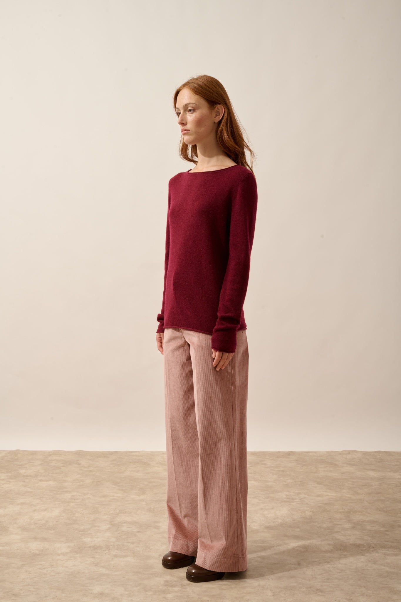 GRACE pull col bateau bordeaux