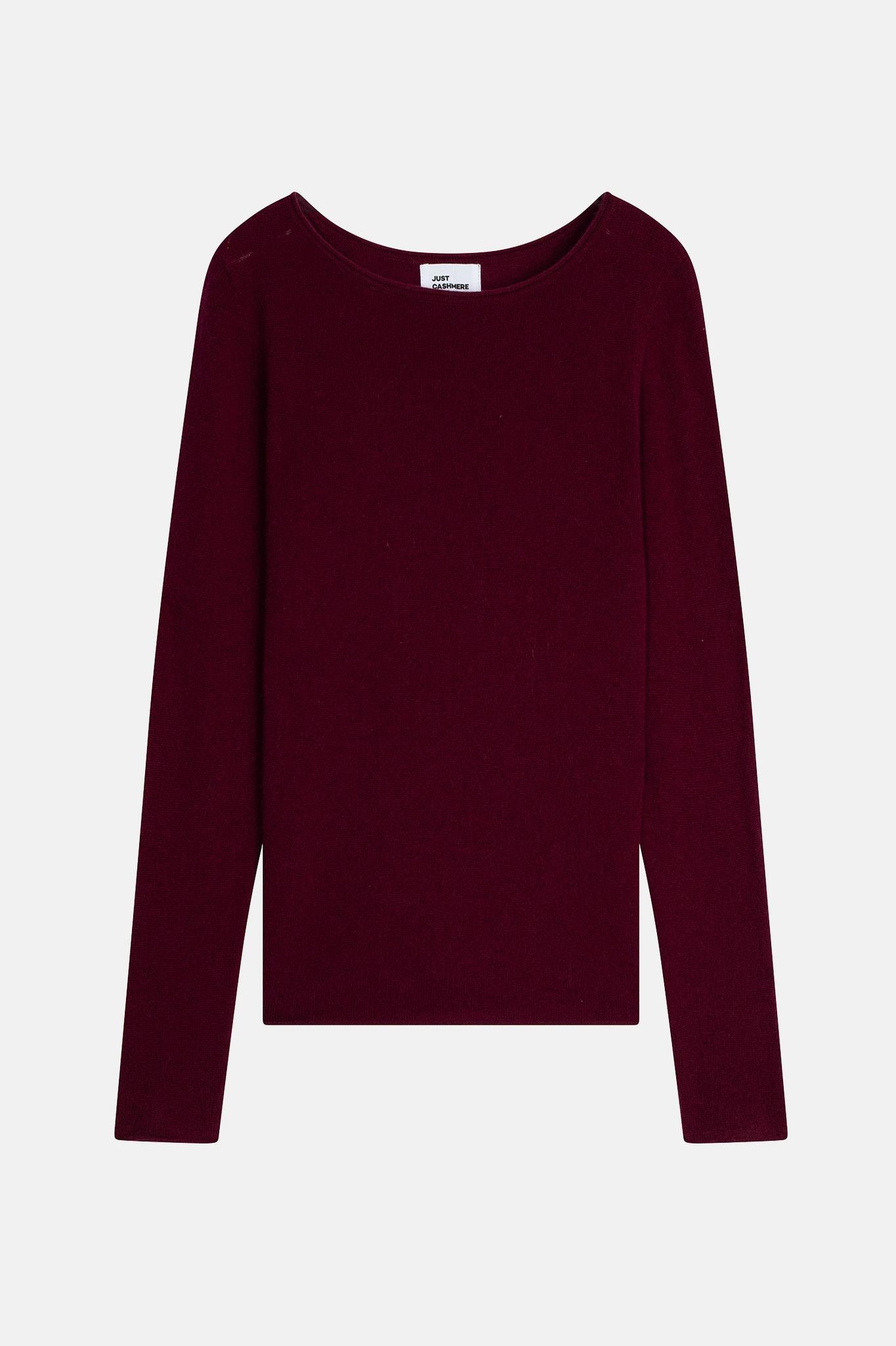 GRACE burgundy boat-neck sweater