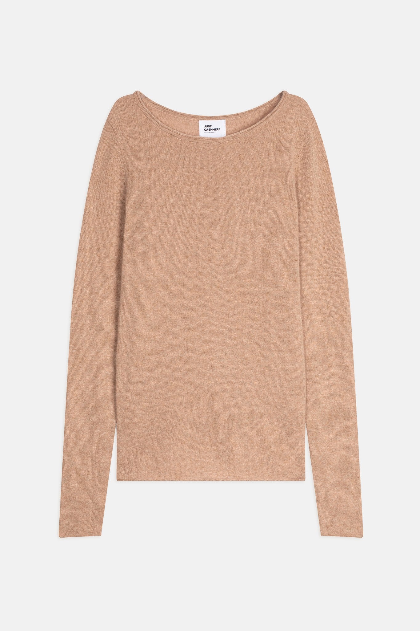 grace boat neck sweater in camel heather