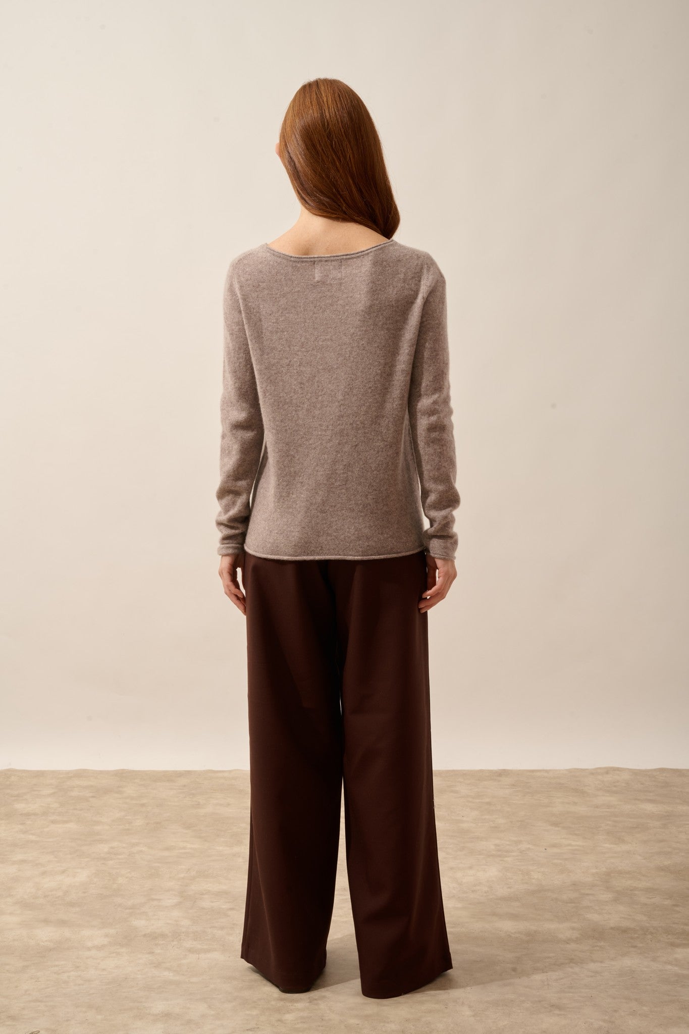 grace pull col bateau caribou chiné 100% cachemire