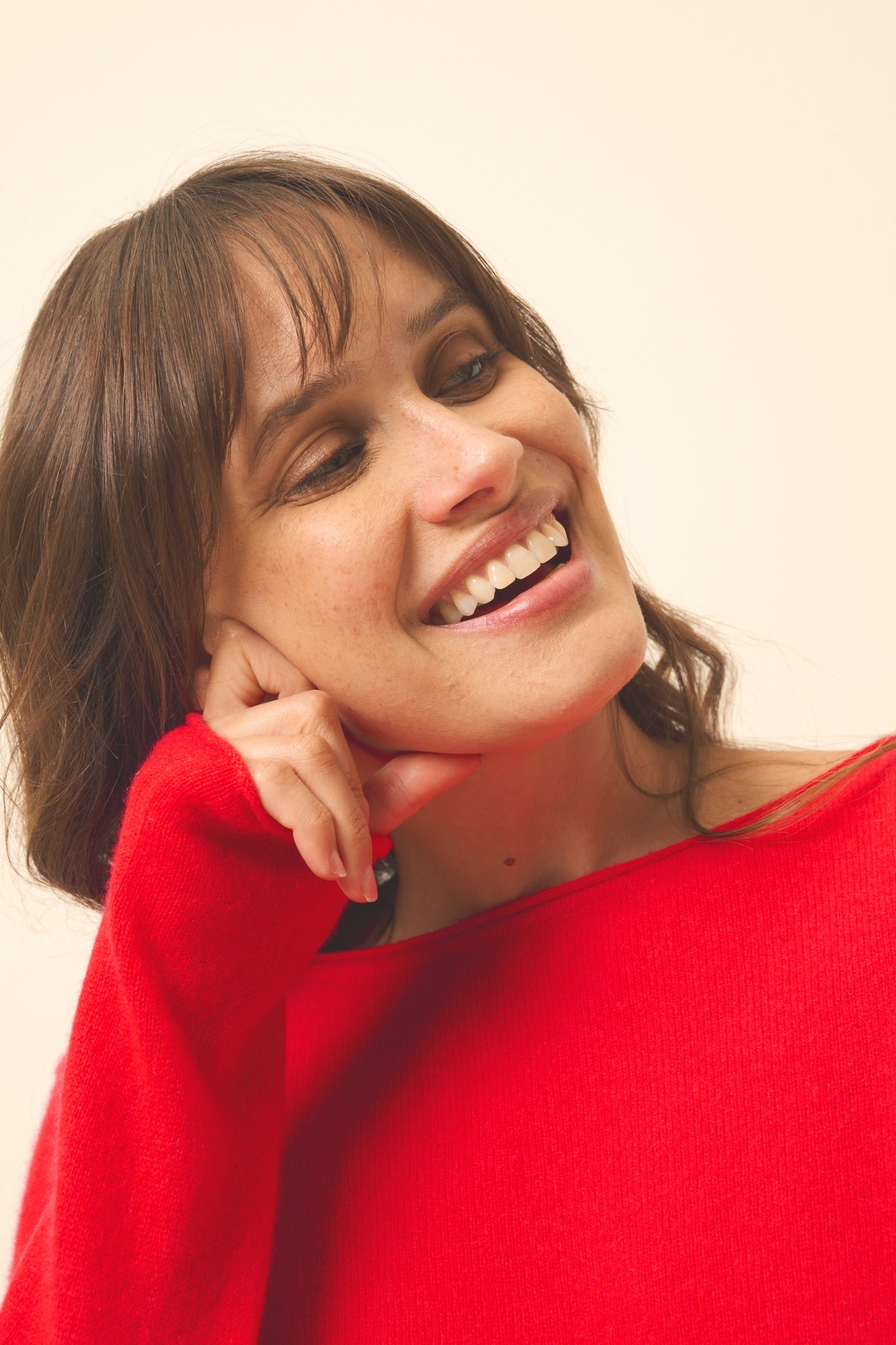 GRACE pull col bateau carmin