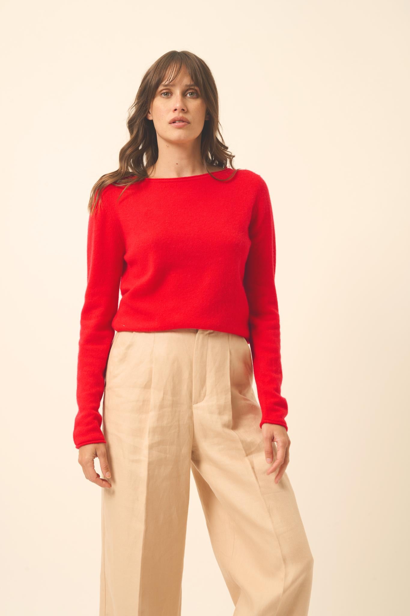 GRACE carmine boat-neck sweater