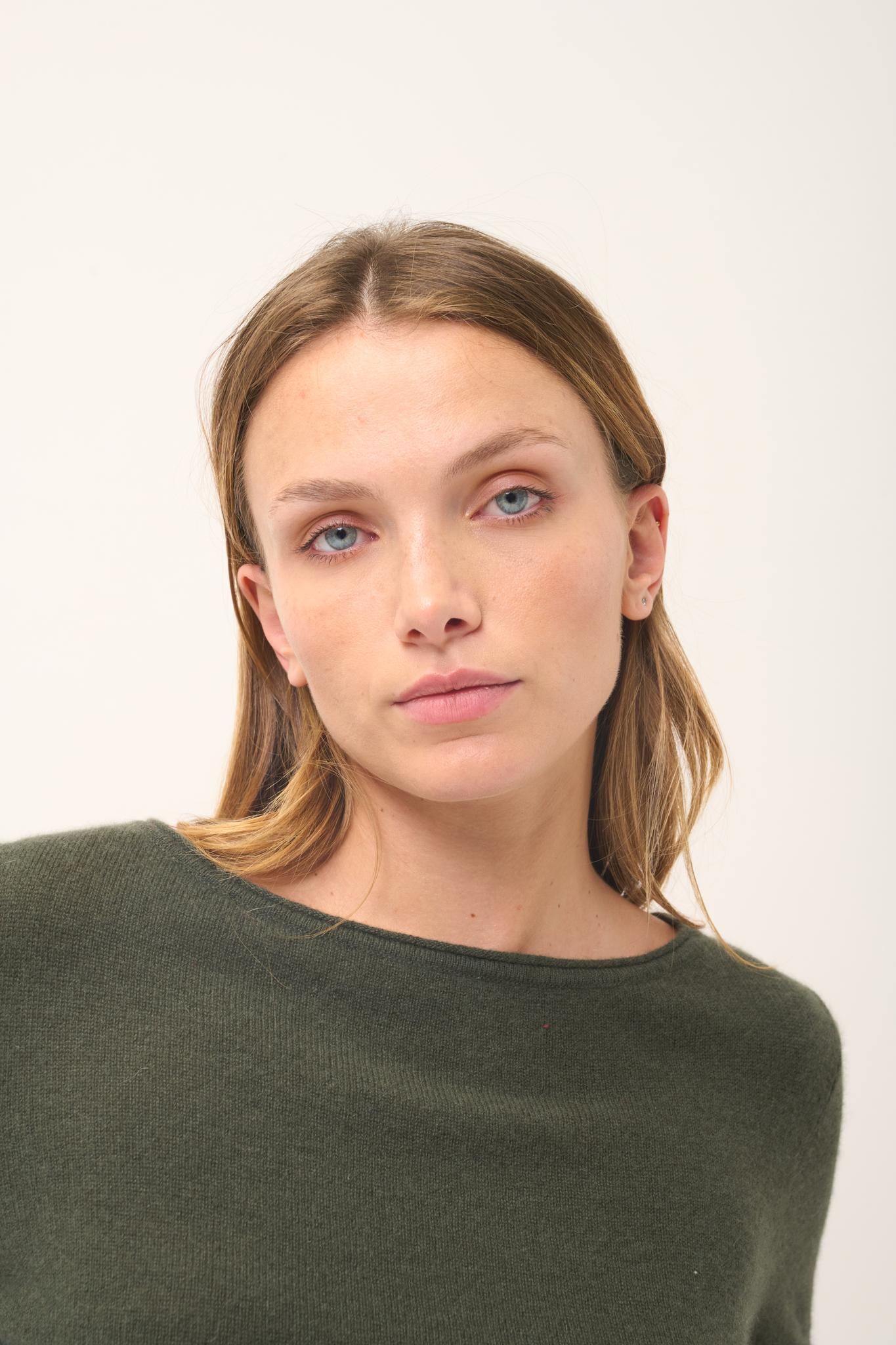 GRACE khaki boat-neck sweater