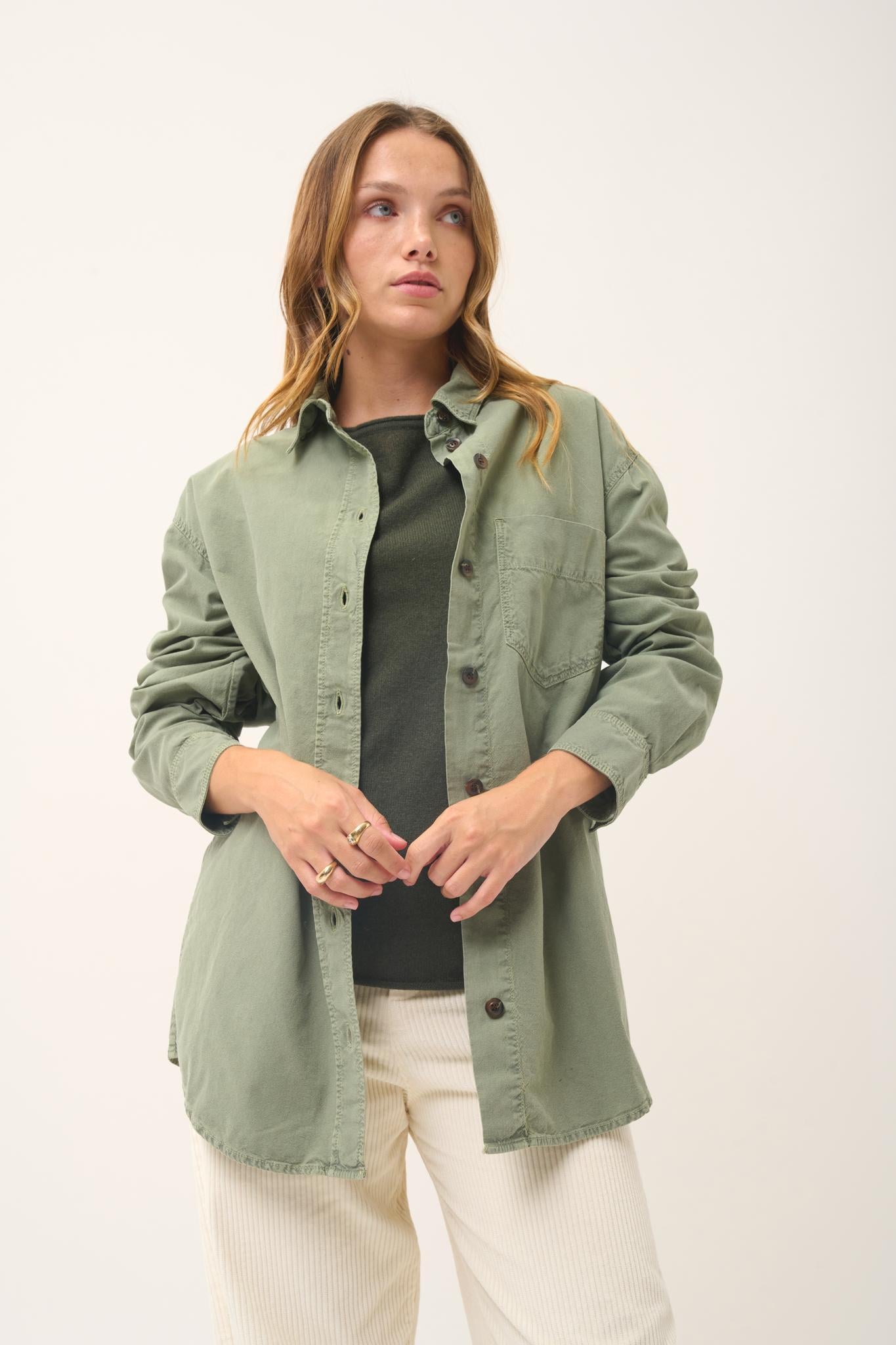 GRACE khaki boat-neck sweater