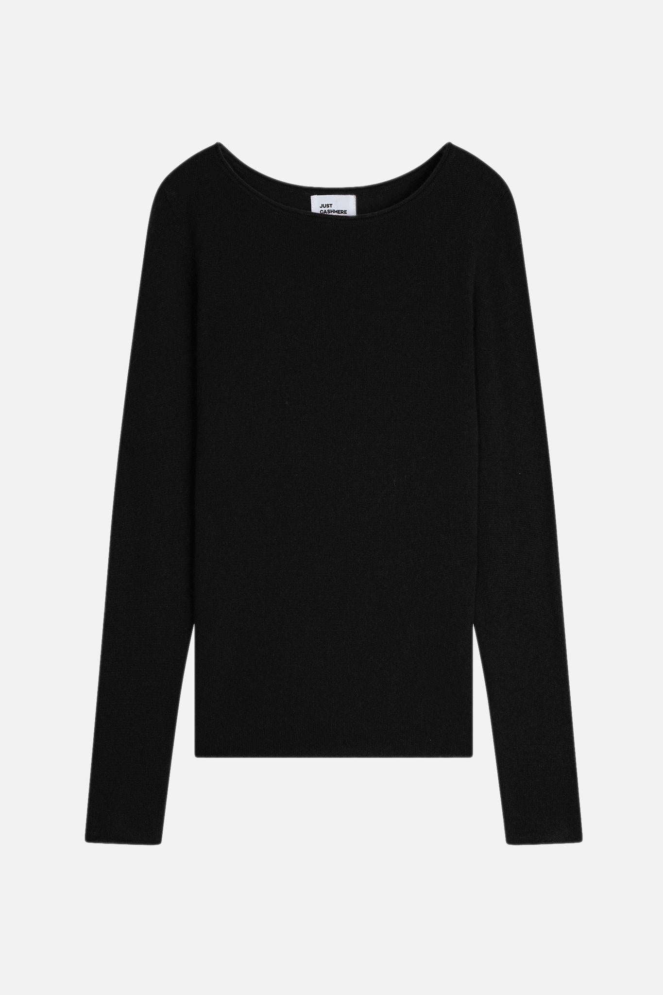 GRACE black boat-neck sweater