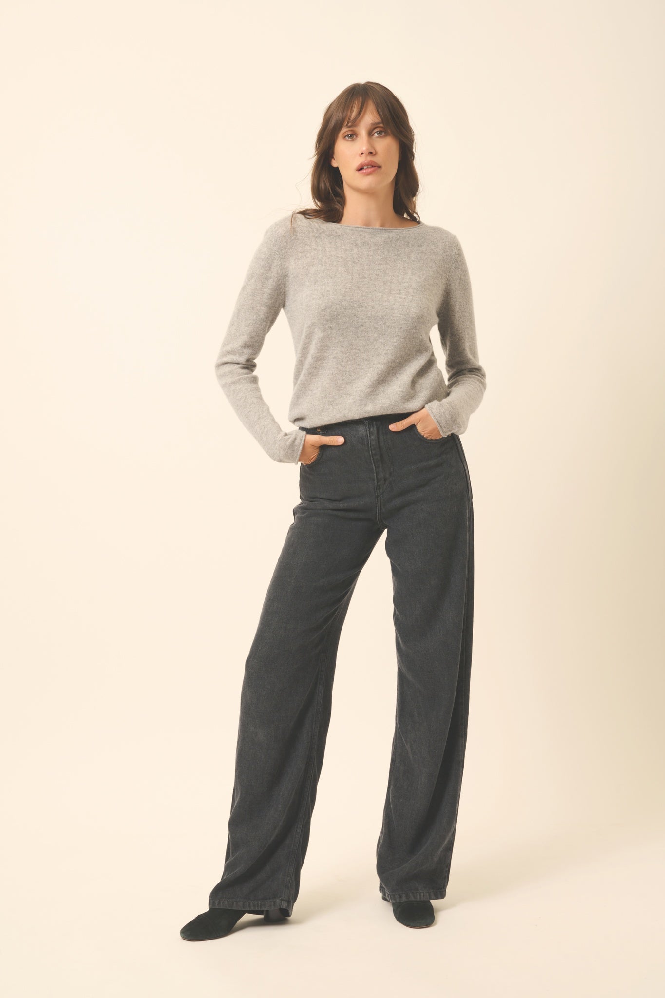 GRACE pull col bateau nuage chiné