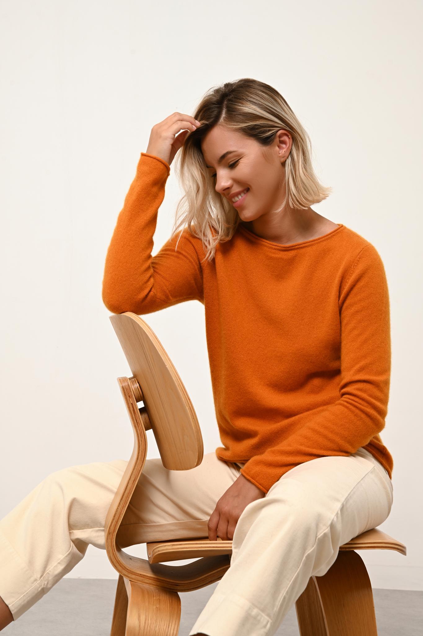 GRACE boat-neck sweater ochre