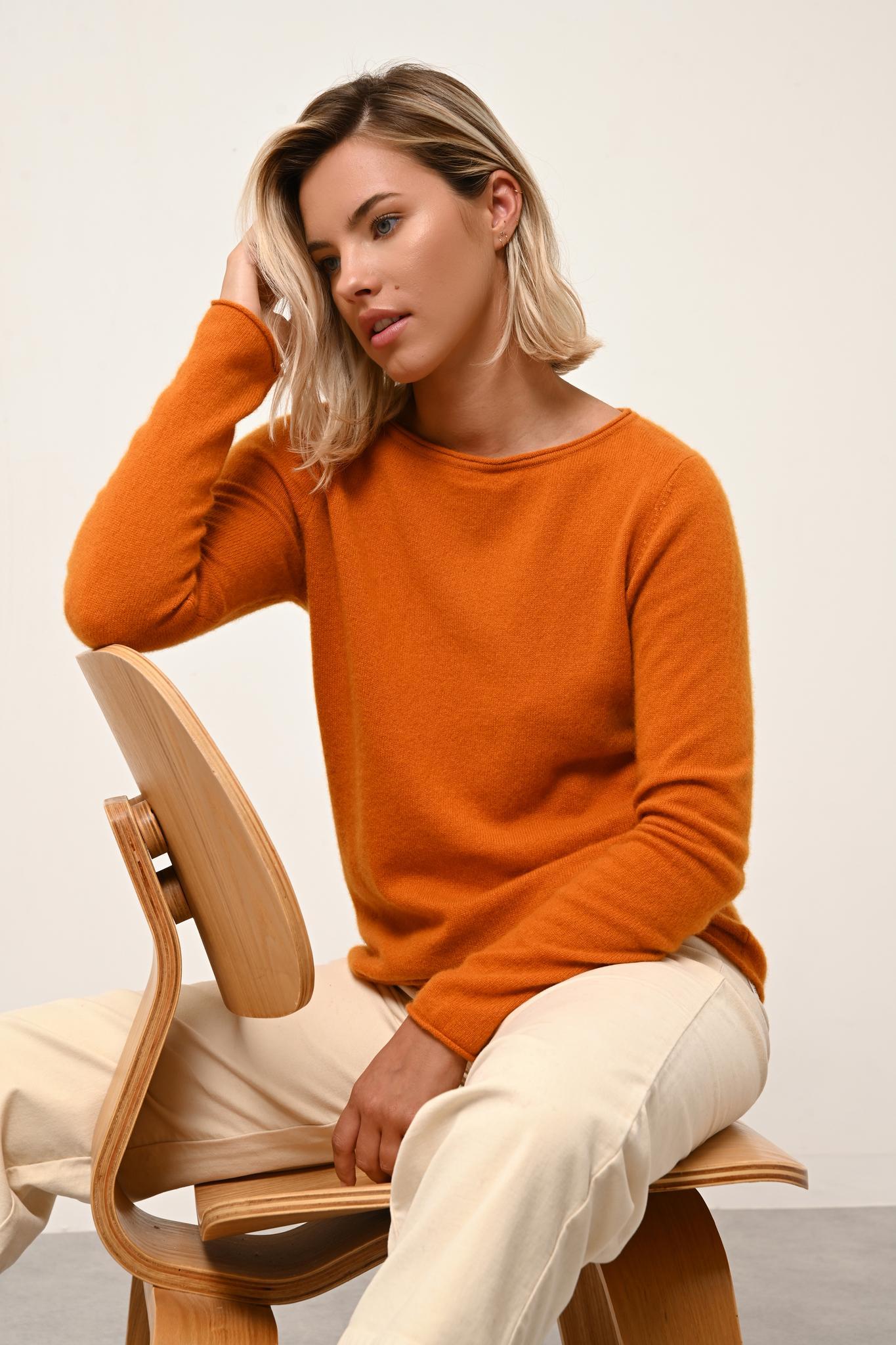 GRACE boat-neck sweater ochre