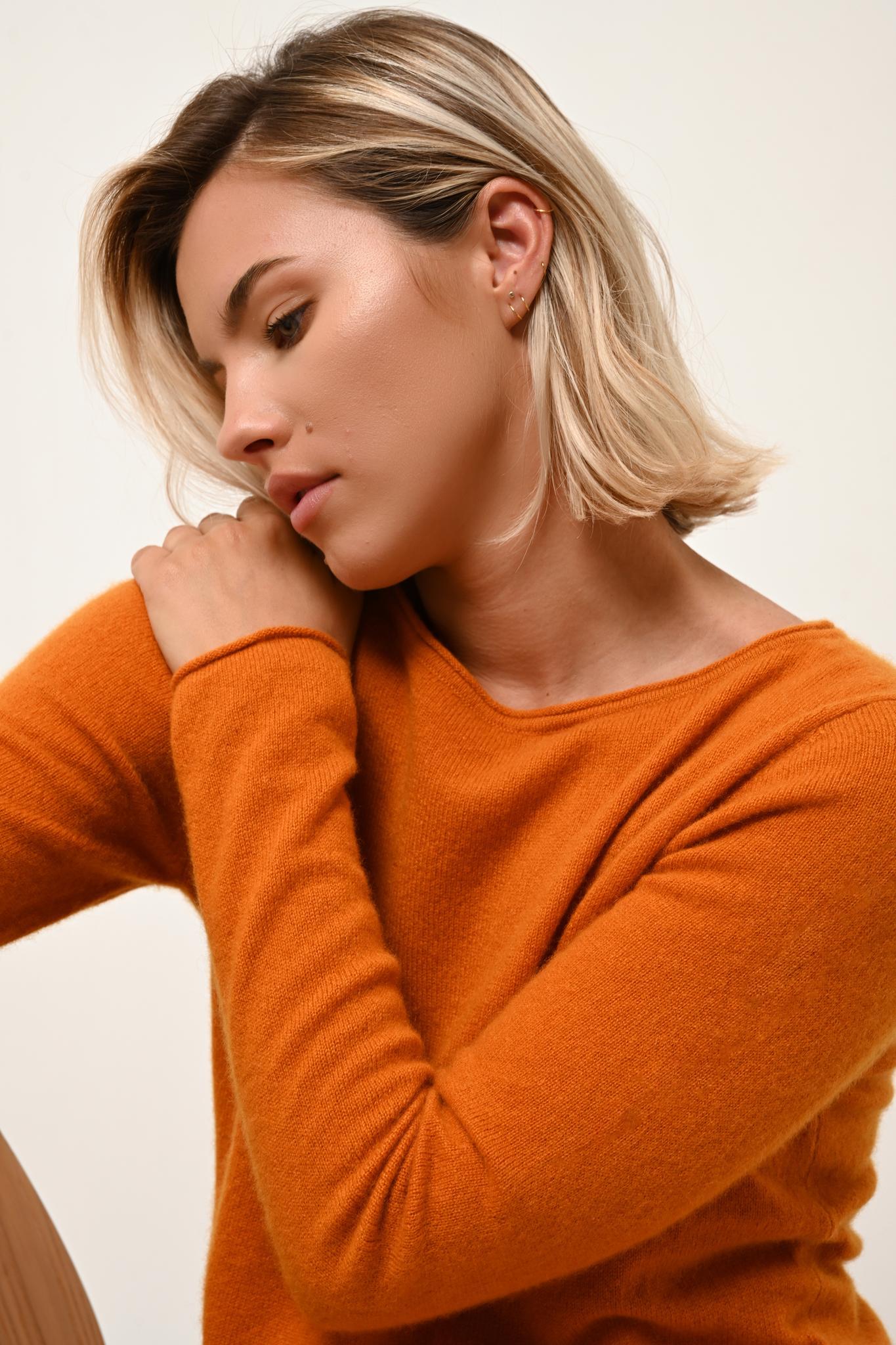 GRACE boat-neck sweater ochre