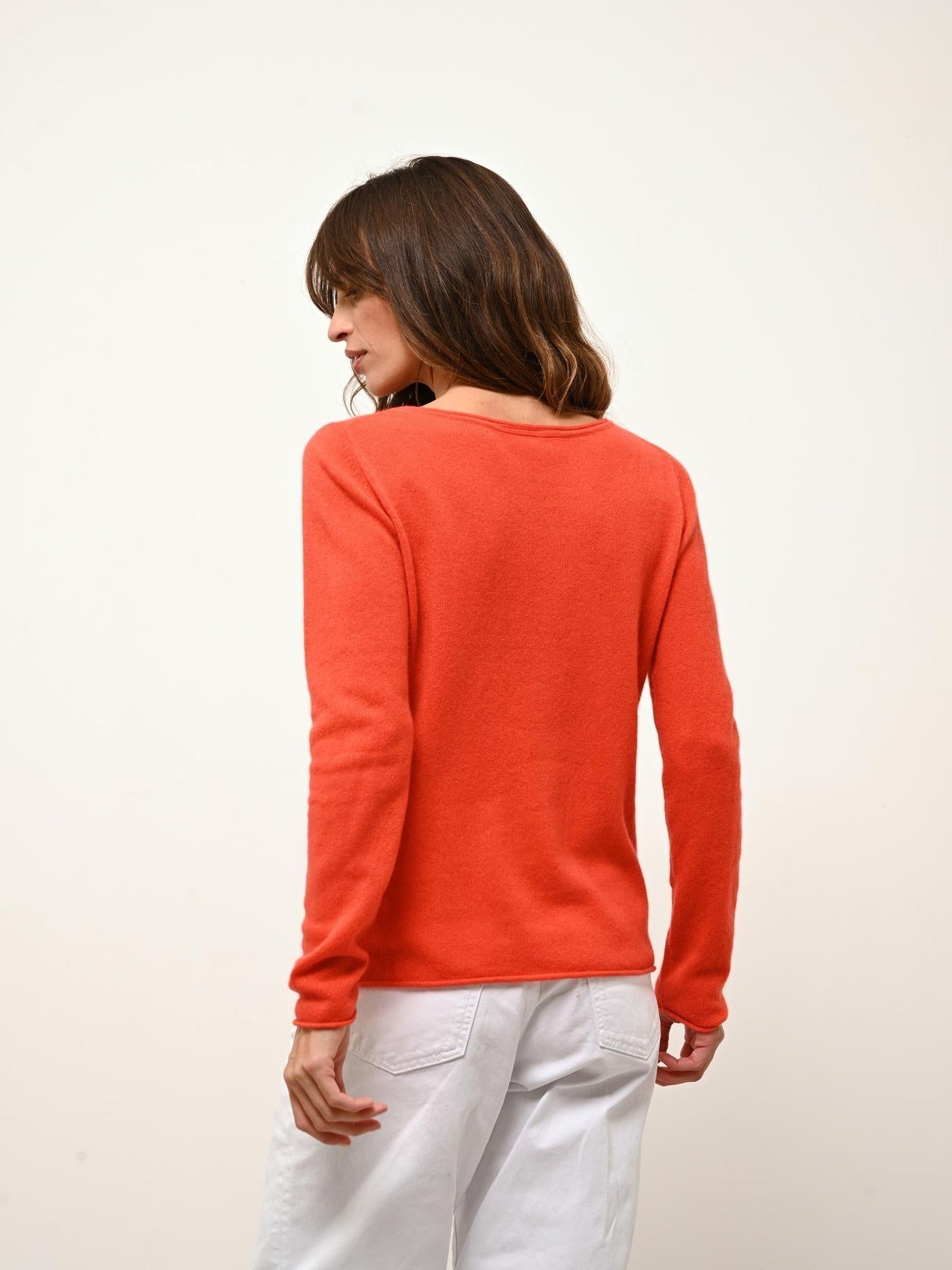 GRACE pull col bateau orange