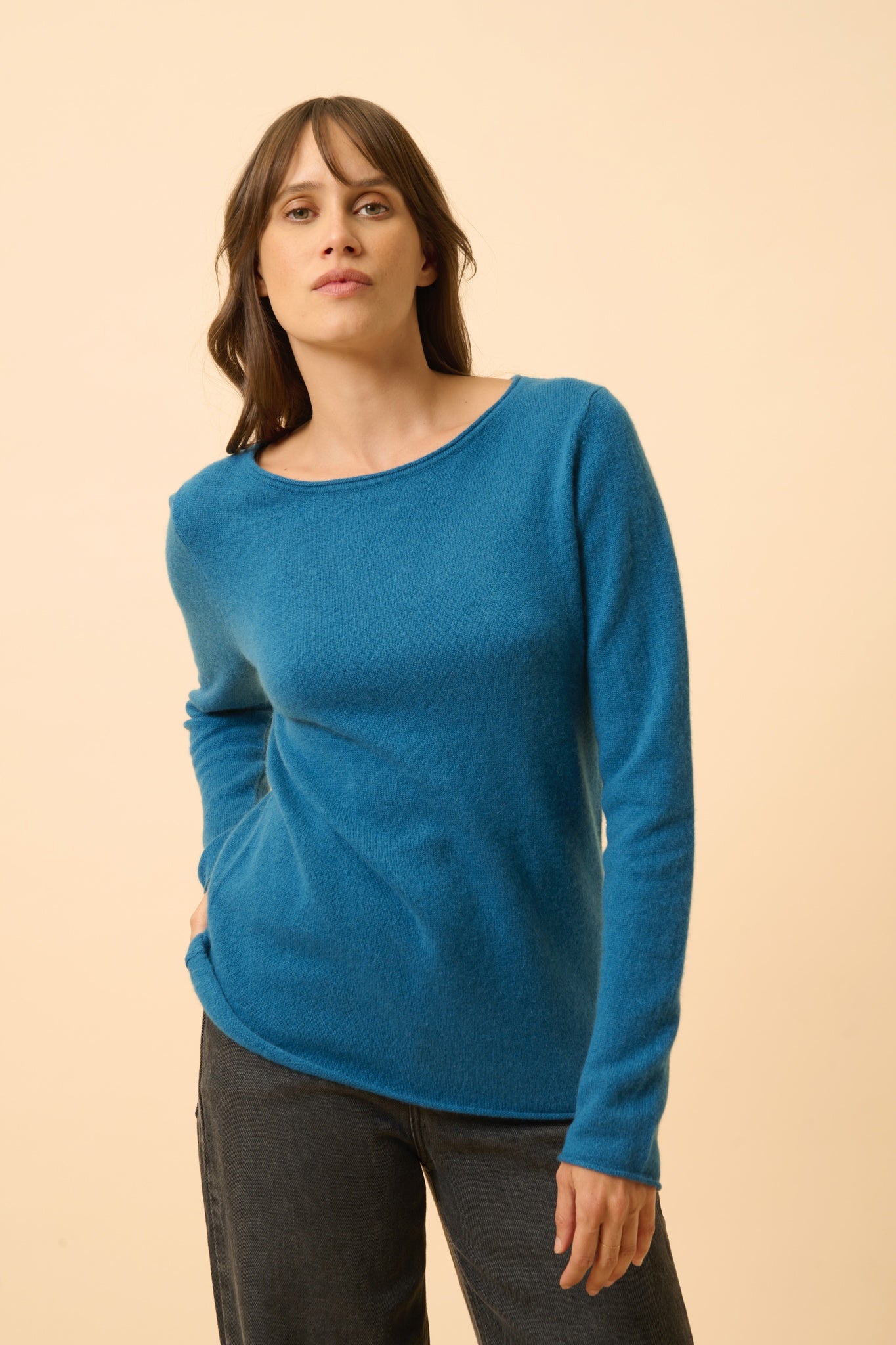 GRACE pull col bateau paon