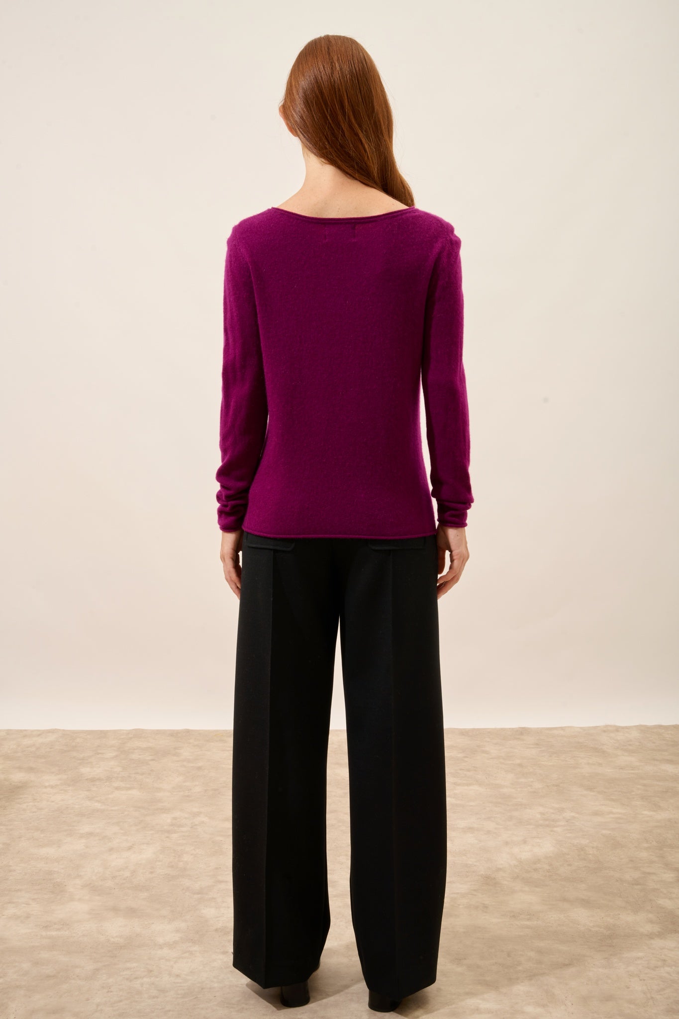 GRACE plum boat-neck sweater