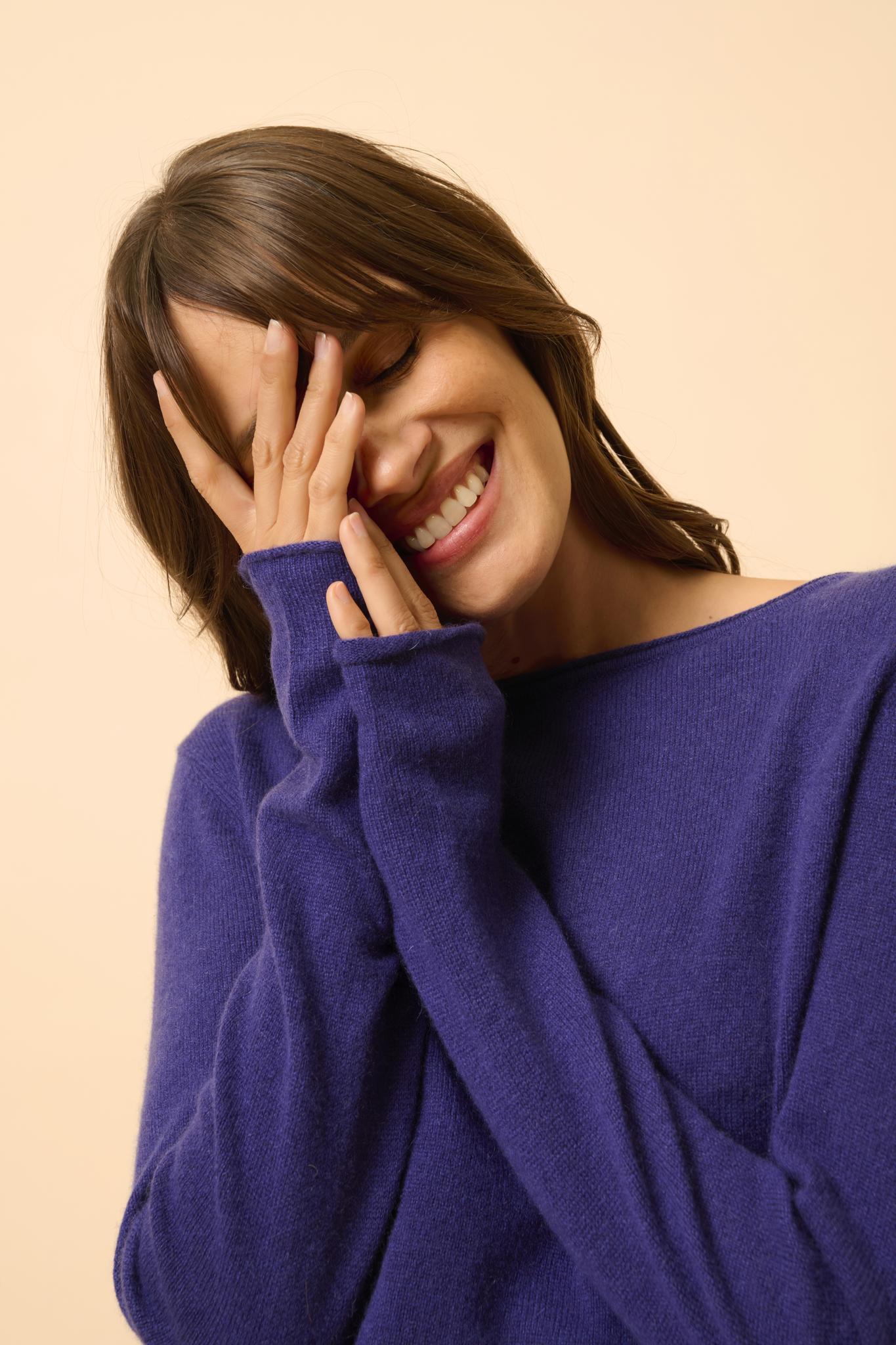 GRACE pull col bateau purple