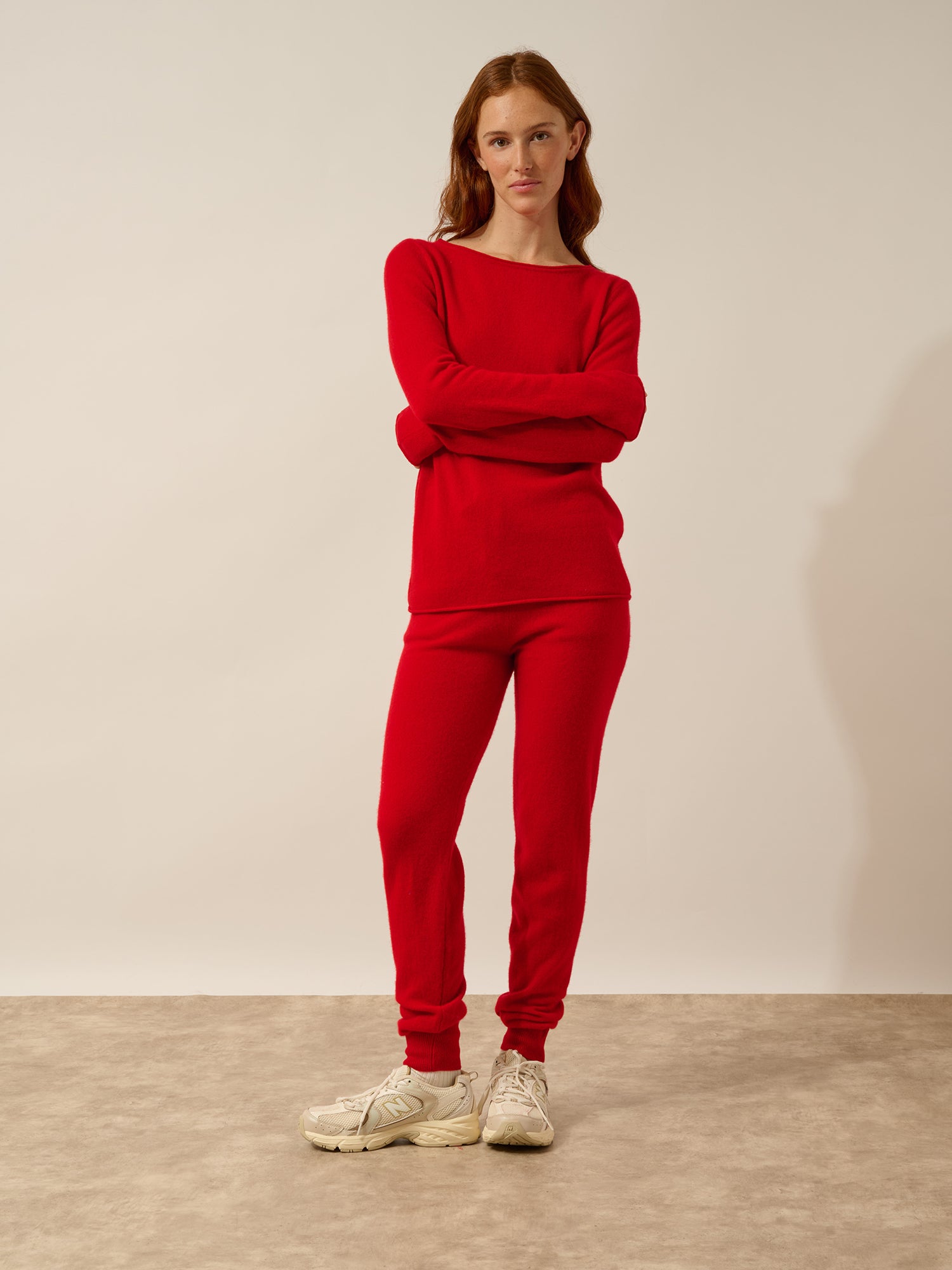 GRACE red boat-neck sweater