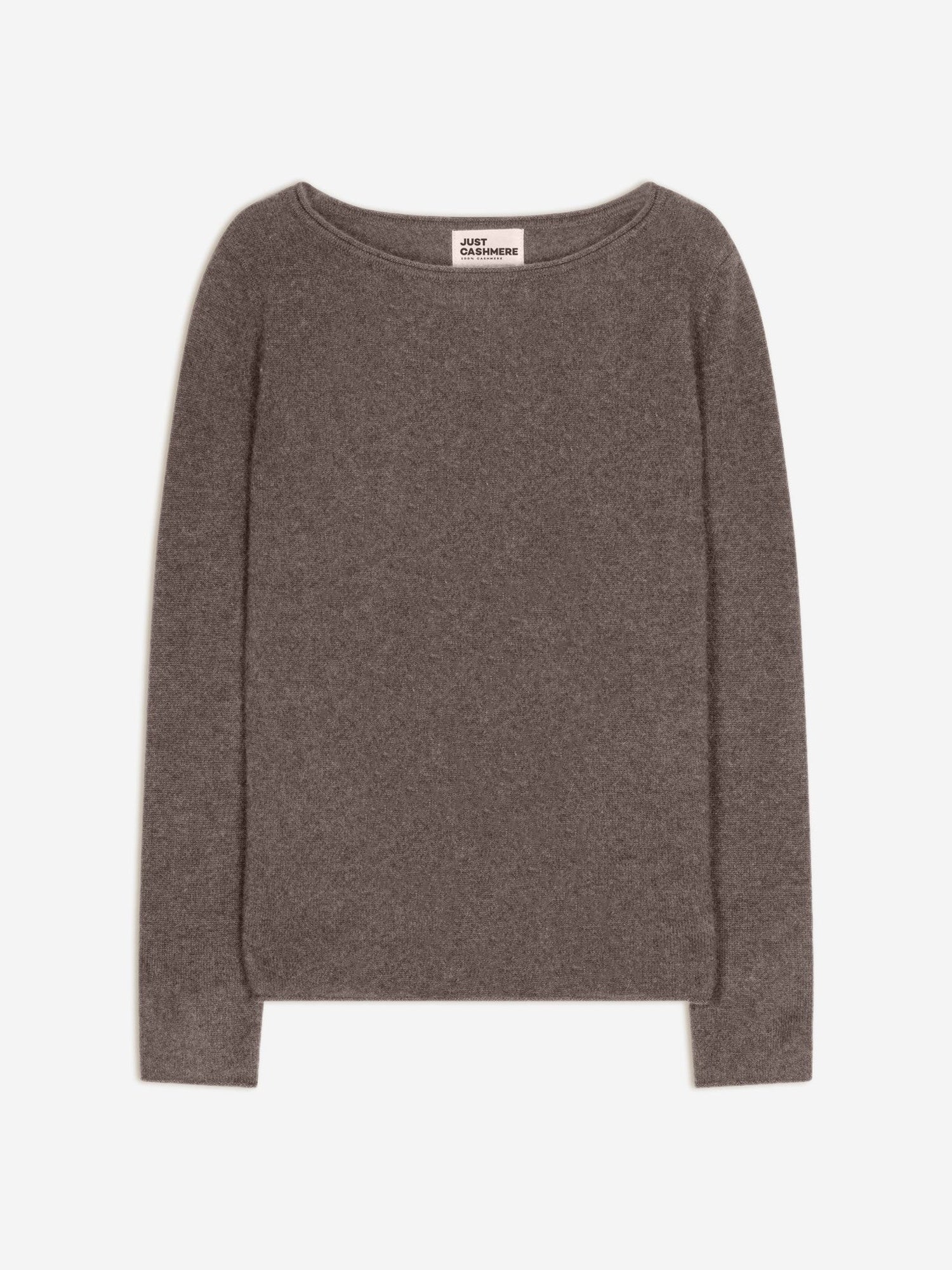grace boat neck sweater in taupe heather