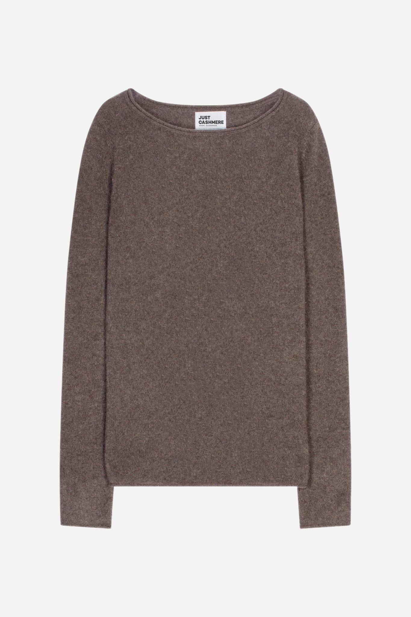 GRACE pull col bateau taupe chiné