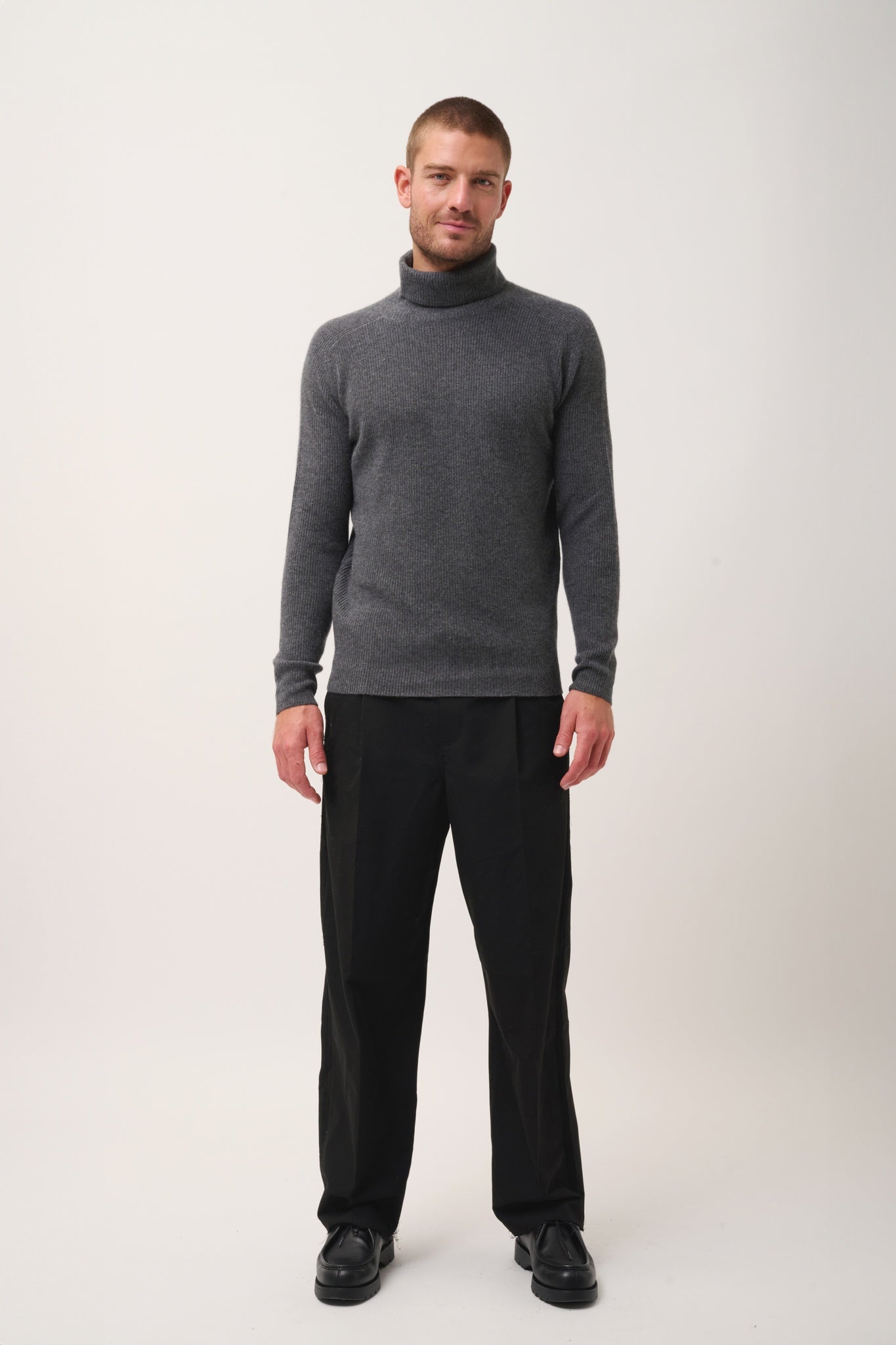 GYALWA turtleneck sweater anthracite mottled