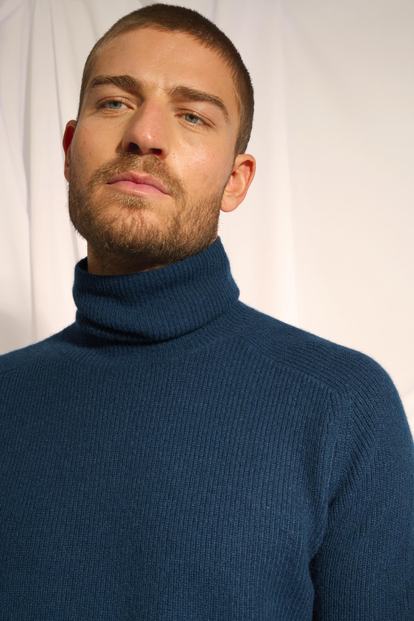 GYALWA pull col roulé bleu pétrole