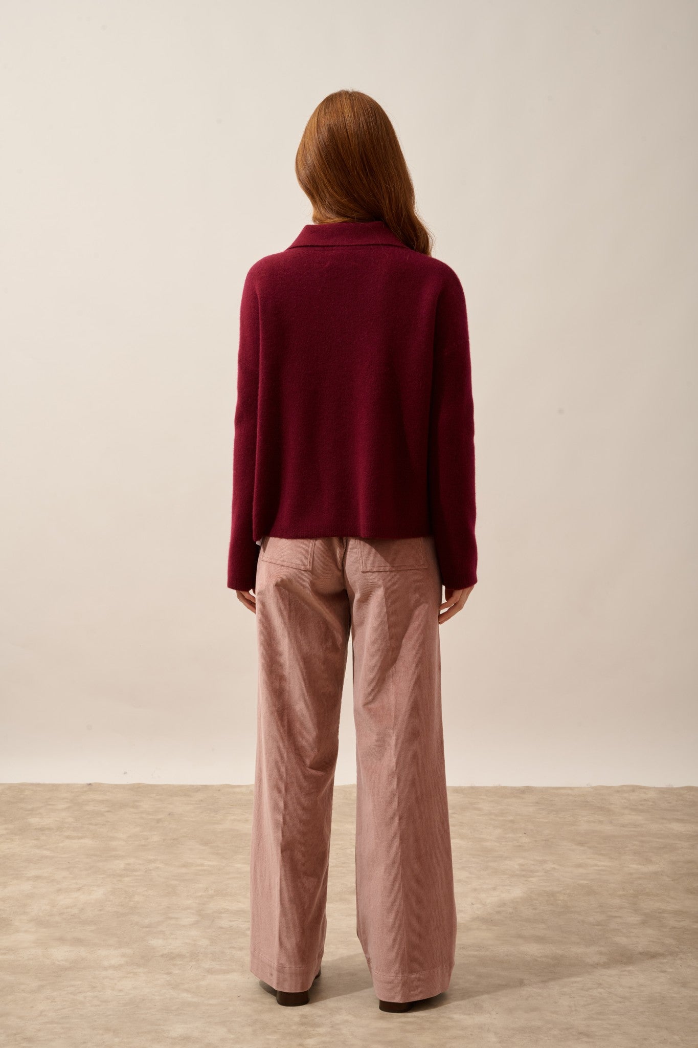 hekla veste boutonnée col chemise bordeaux